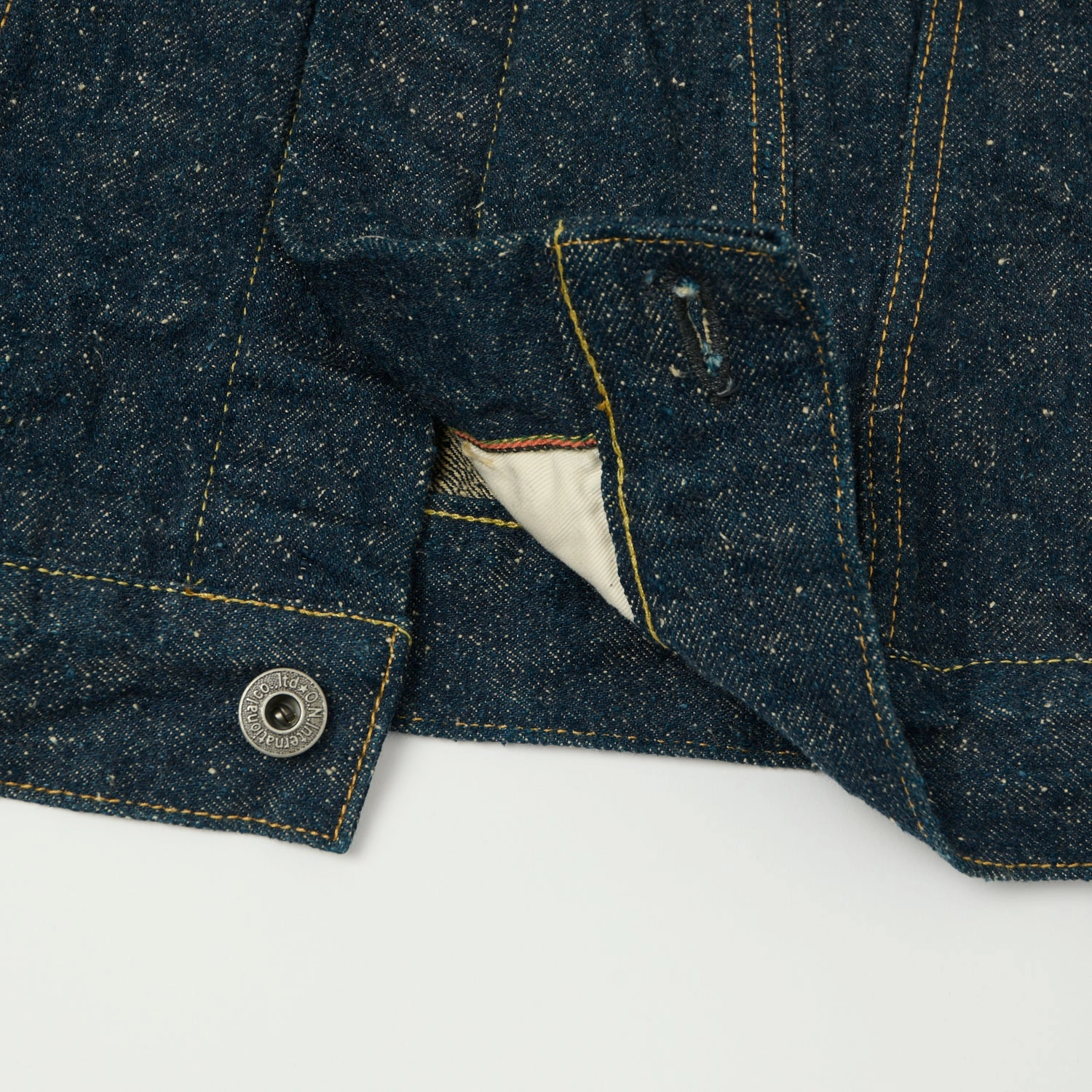 ONI Denim 02527P-CCD 'Crushed Concrete Kabuki' 15oz Type III Denim Jacket - One Wash High Collar Options MultiPocket Configuration