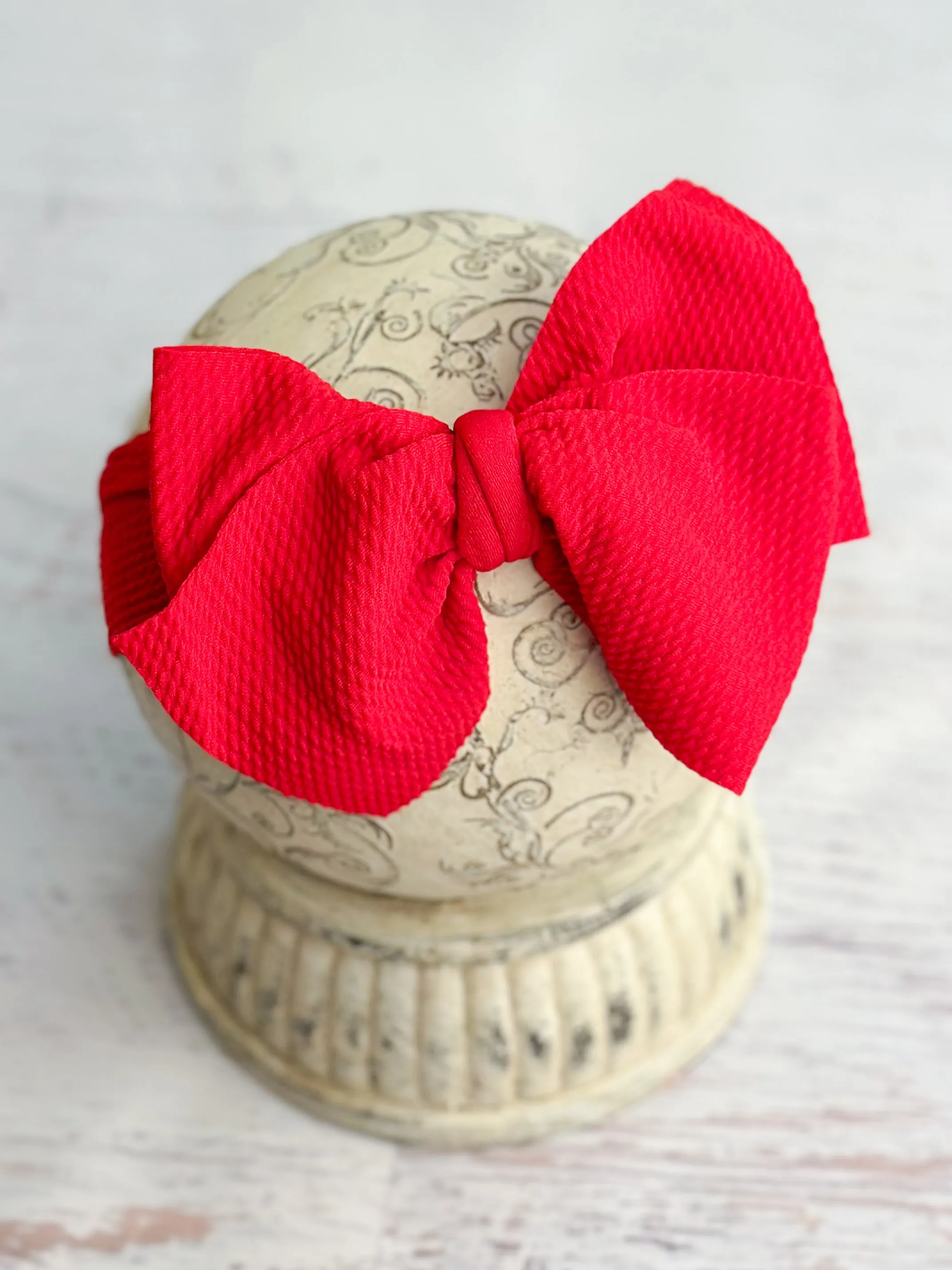 Double Bow Headbands - Solid Colors (Whtie & Hot pink)