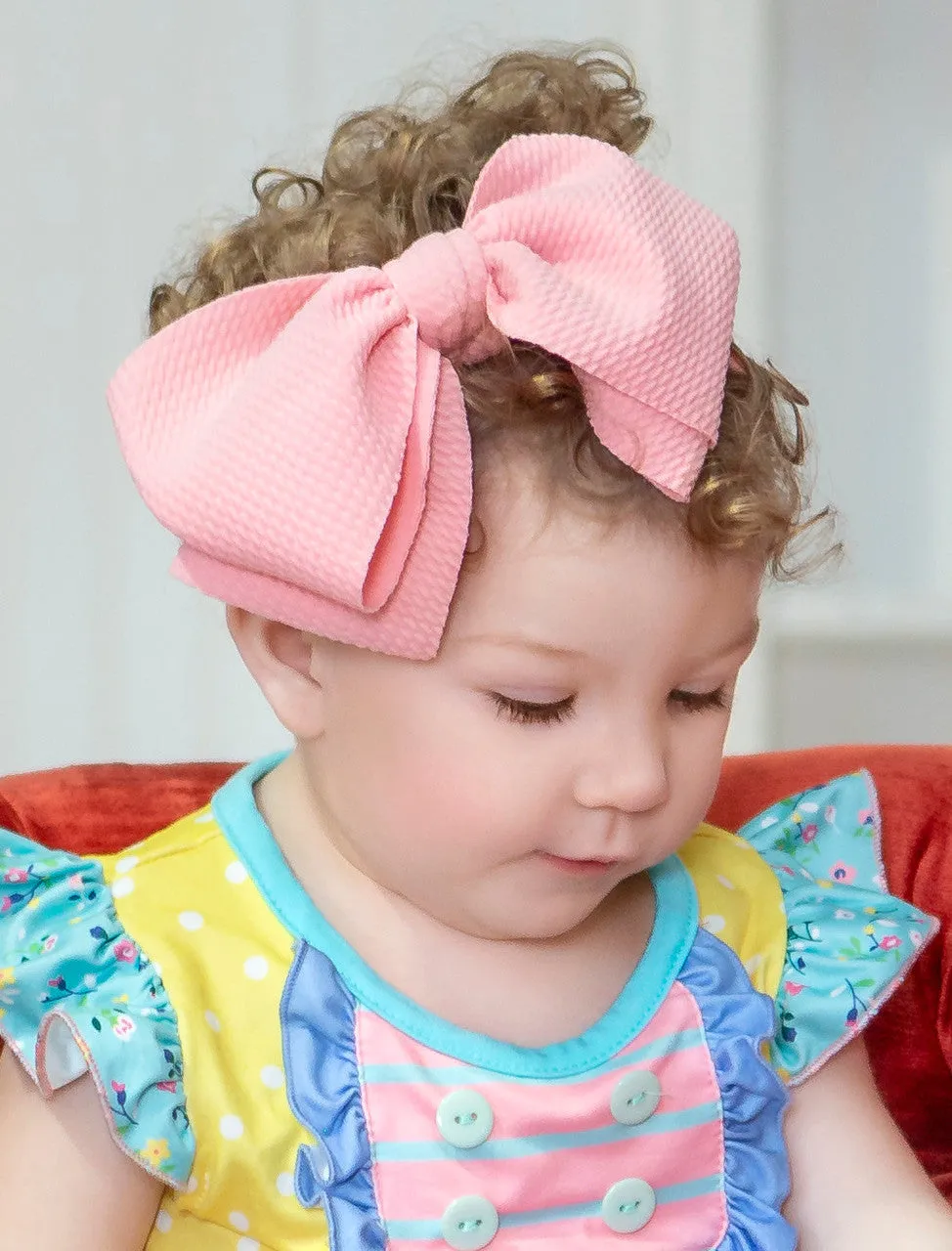 Double Bow Headbands - Solid Colors (Whtie & Hot pink)