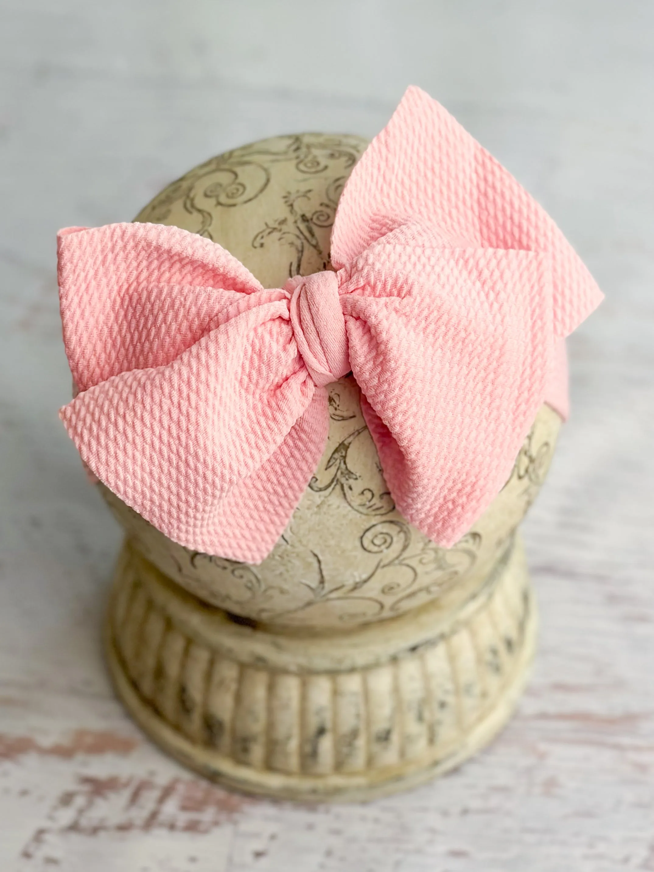 Double Bow Headbands - Solid Colors (Whtie & Hot pink)