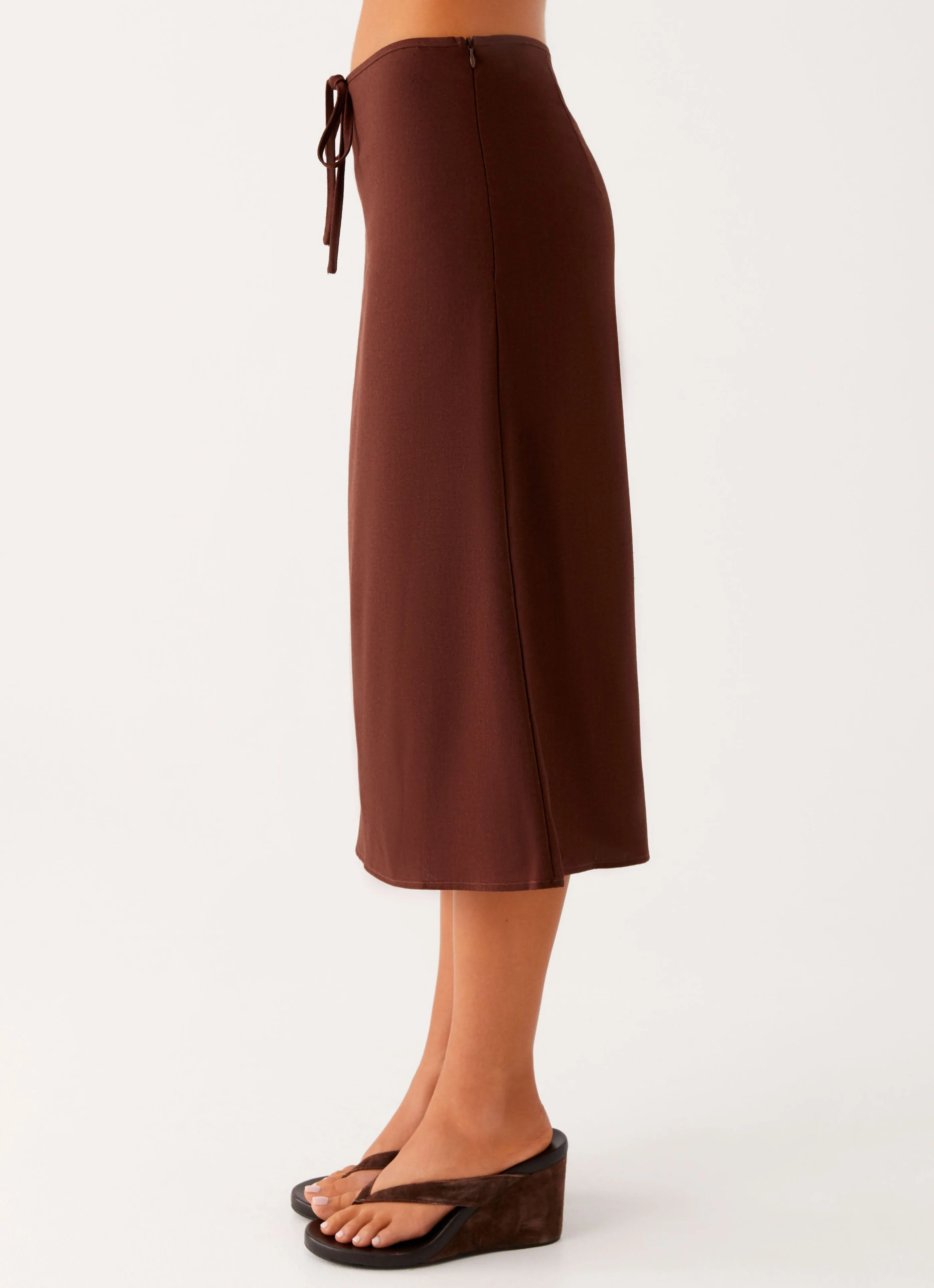 Esther Midi Skirt - Chocolate Street Edge