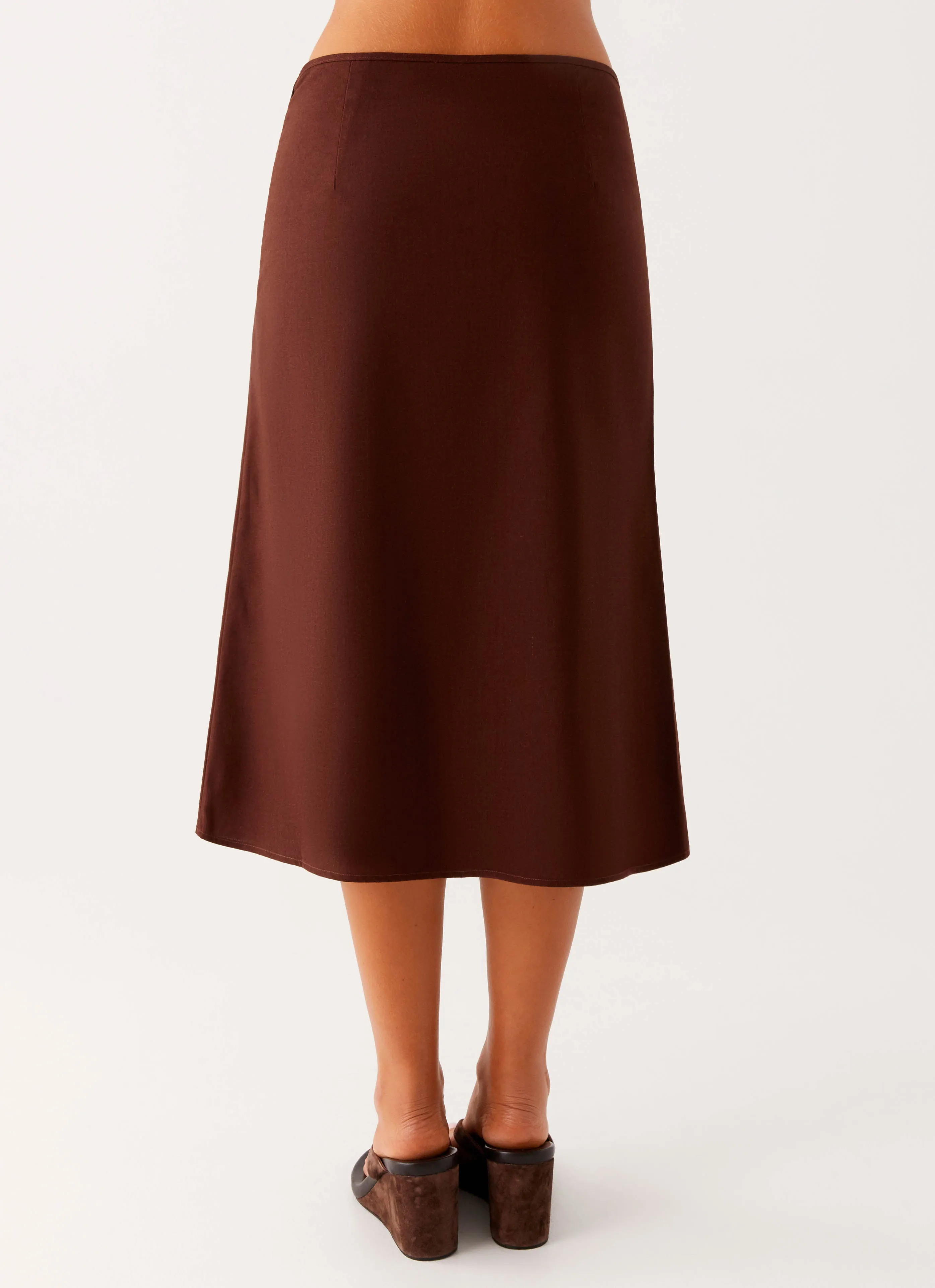 Esther Midi Skirt - Chocolate Outfit Mood Sequined Finish