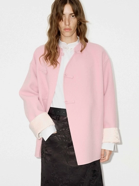 Eco Friendly Dye Process TearResistant Reinforcements Double Face Loose Coat