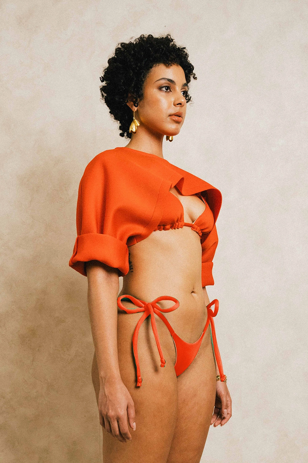 Moisture Wicking Lining Boni Crop Cover Up