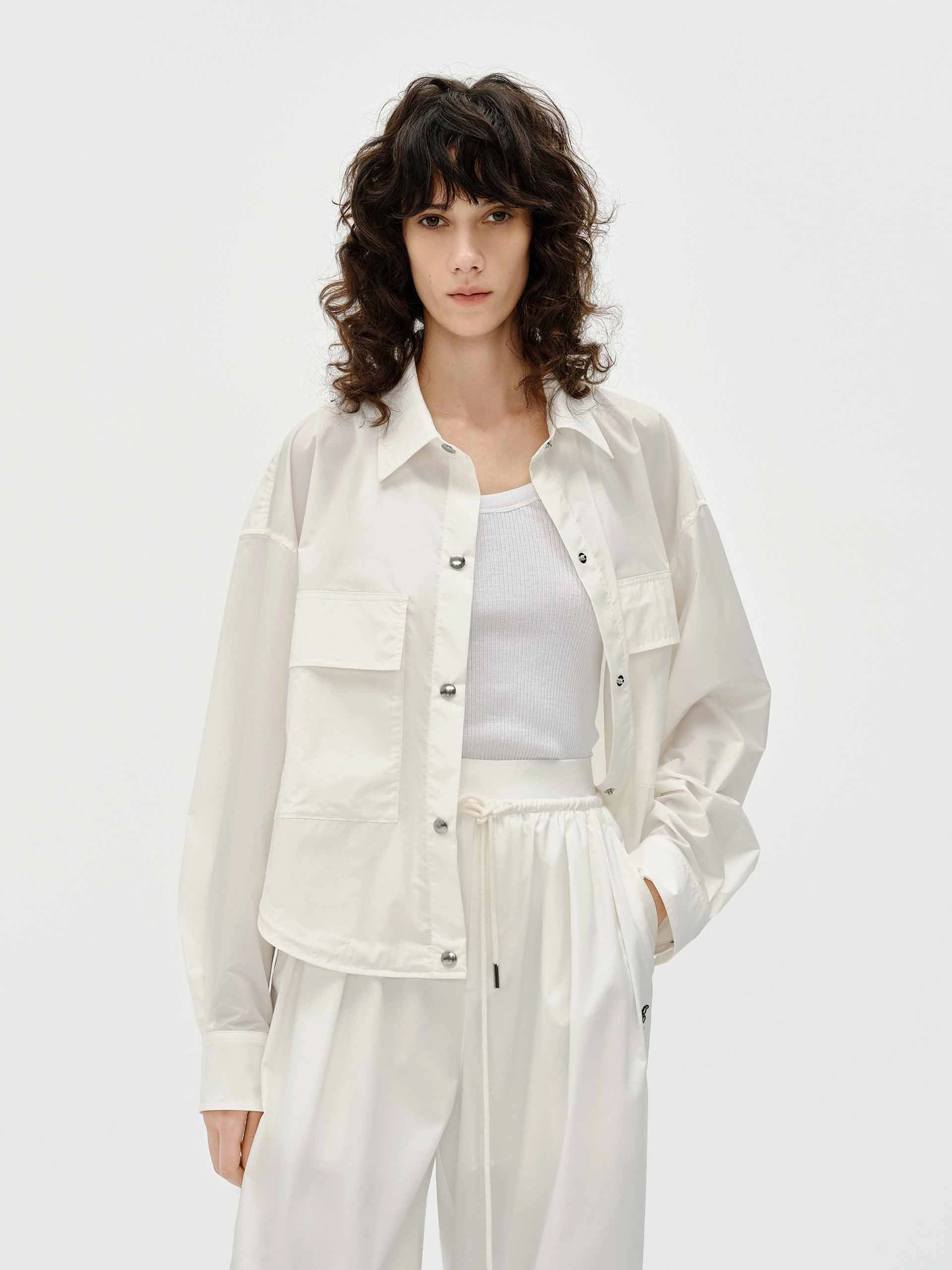 Ergonomic Cut Bomber Cut Front Pocket Short Jacket