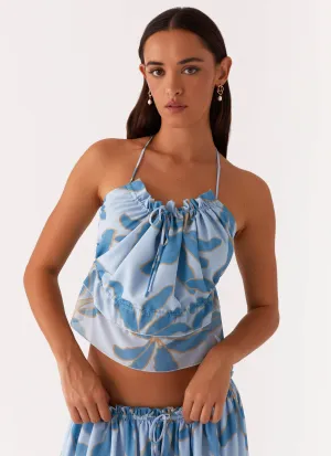 AbrasionResistant Zaya Backless Top - Opulent Blue