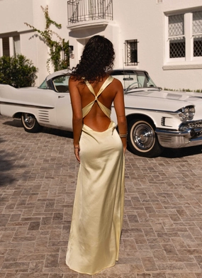 Musa Maxi Dress - Lemon Subtle design