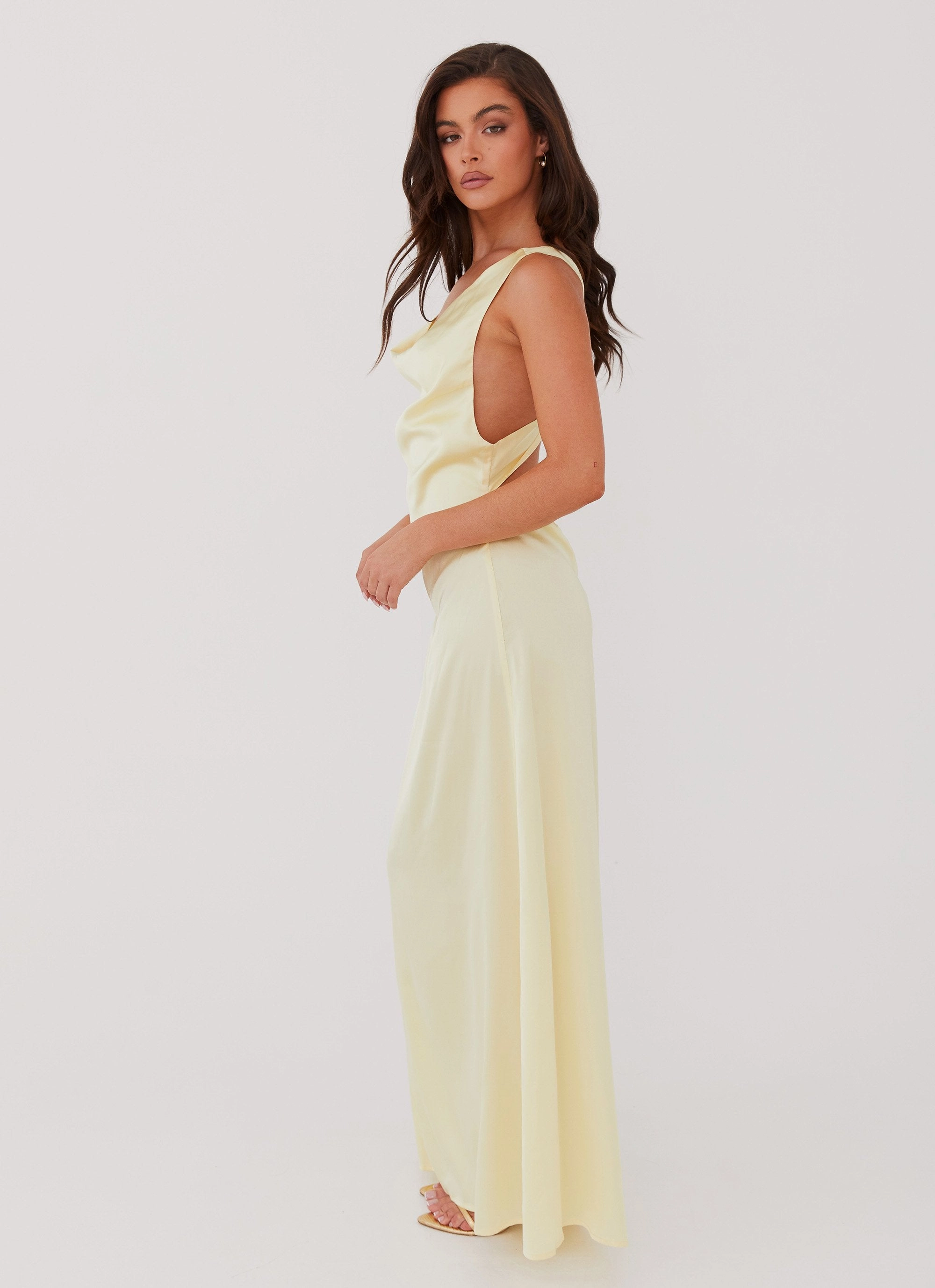 Musa Maxi Dress - Lemon Wide Swing Golden Scene