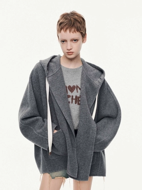 Drawstring Detail Wool Coat Seamless Bonding