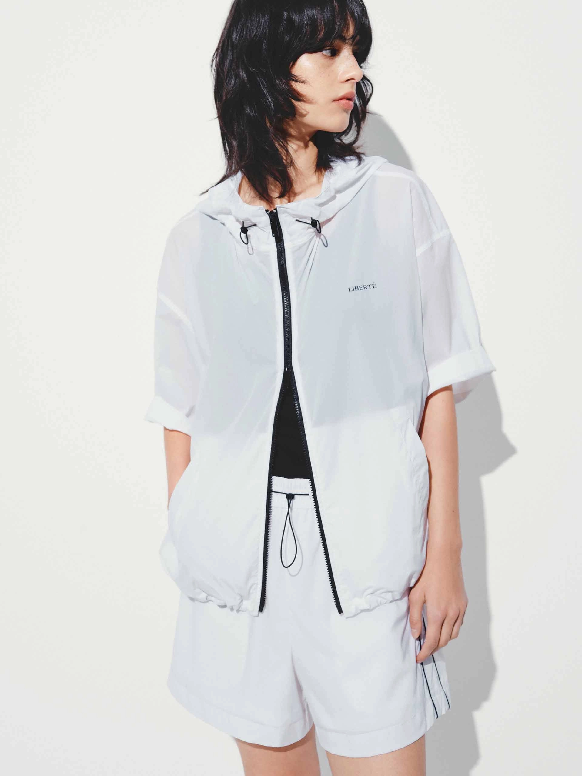 Airflow Ventilation Drawstring Hem Hooded Coat