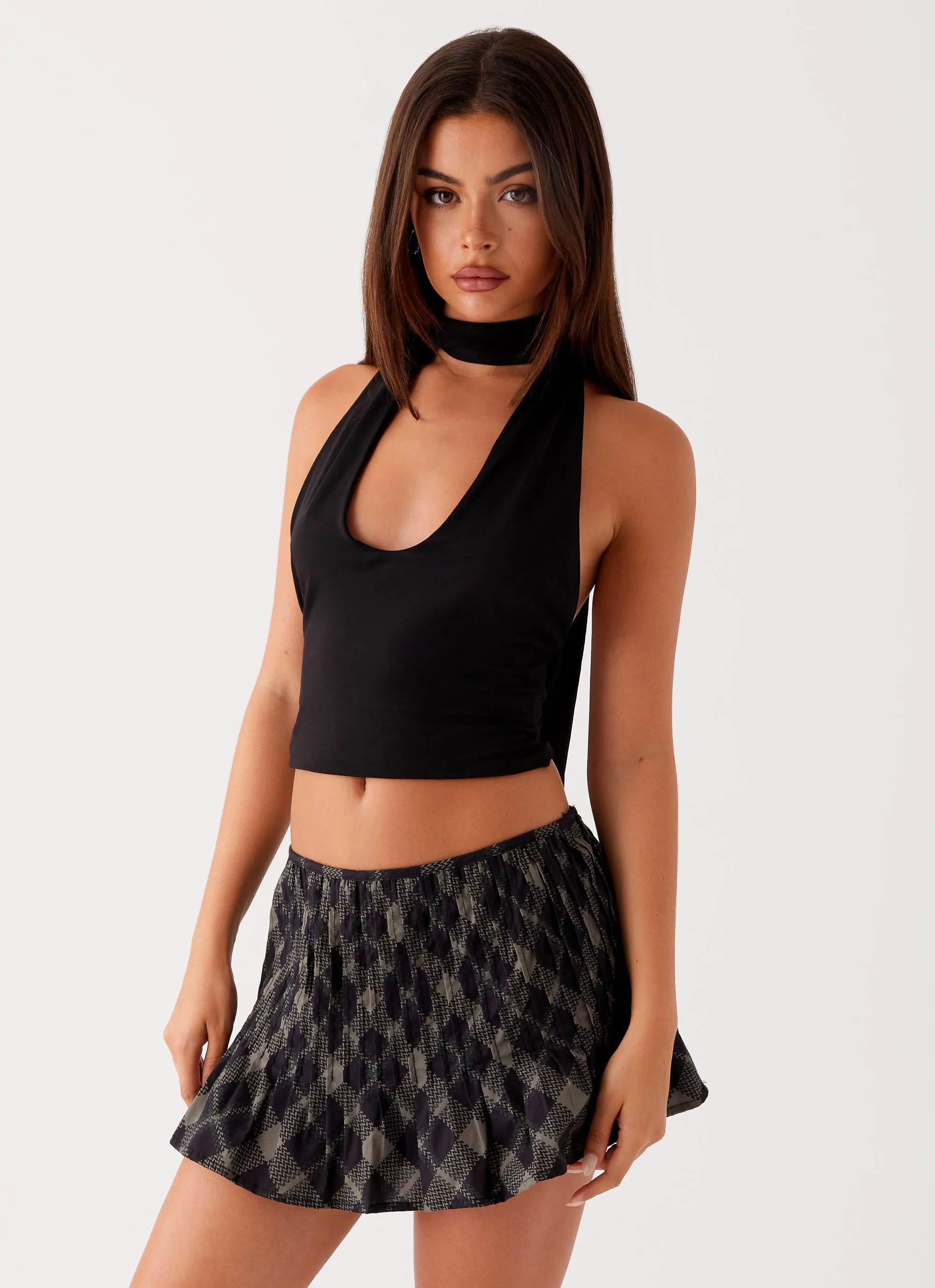 Dreamscape Mini Skirt - Check Senior Style Material Innovation