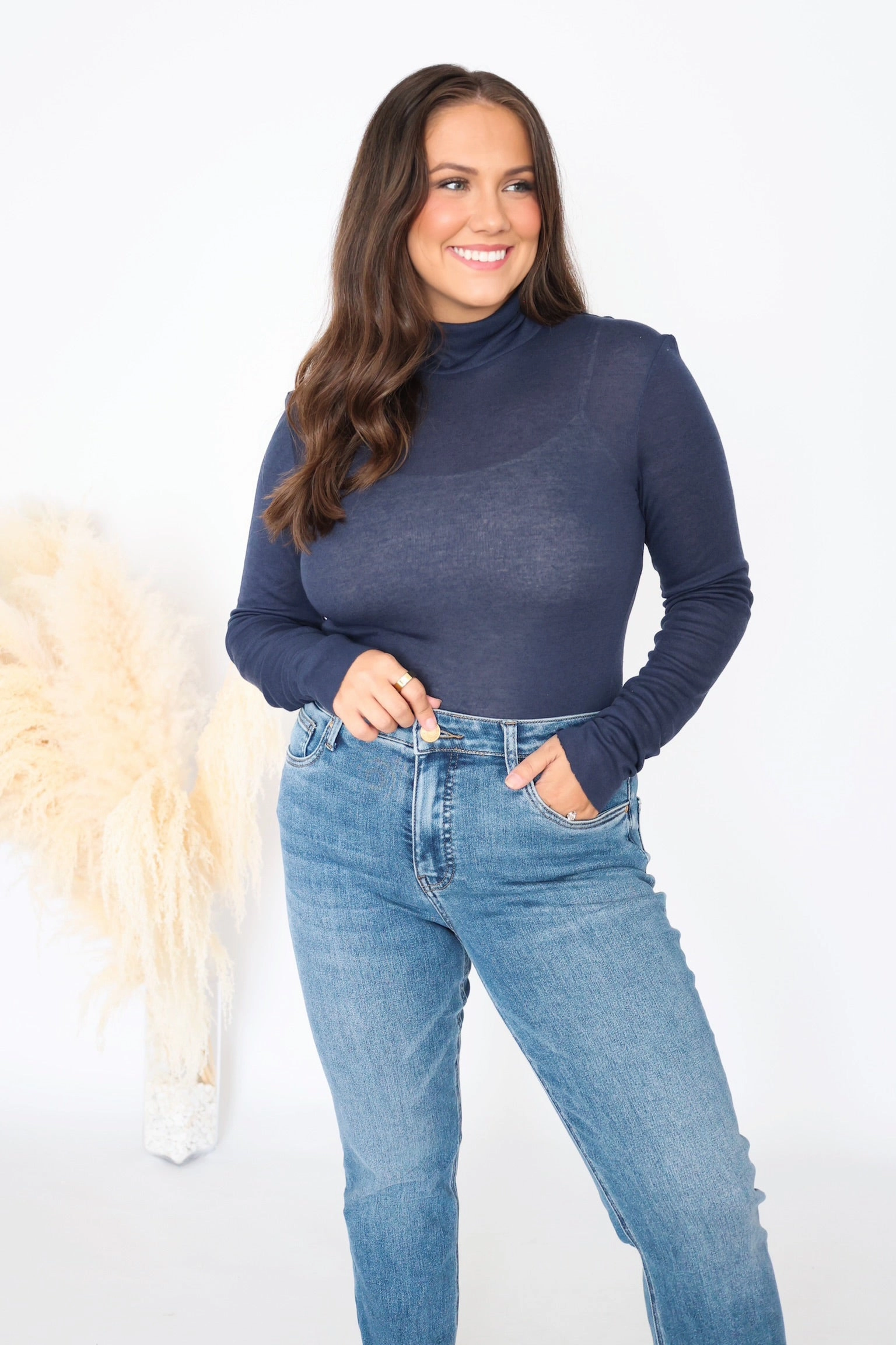 WrinkleResistant Cloth For The Road Turtleneck-Navy (FINAL SALE)