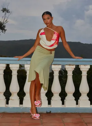 FrictionFreeNeckline Versatile Base Layer Lucky Days Top - Yellow Floral