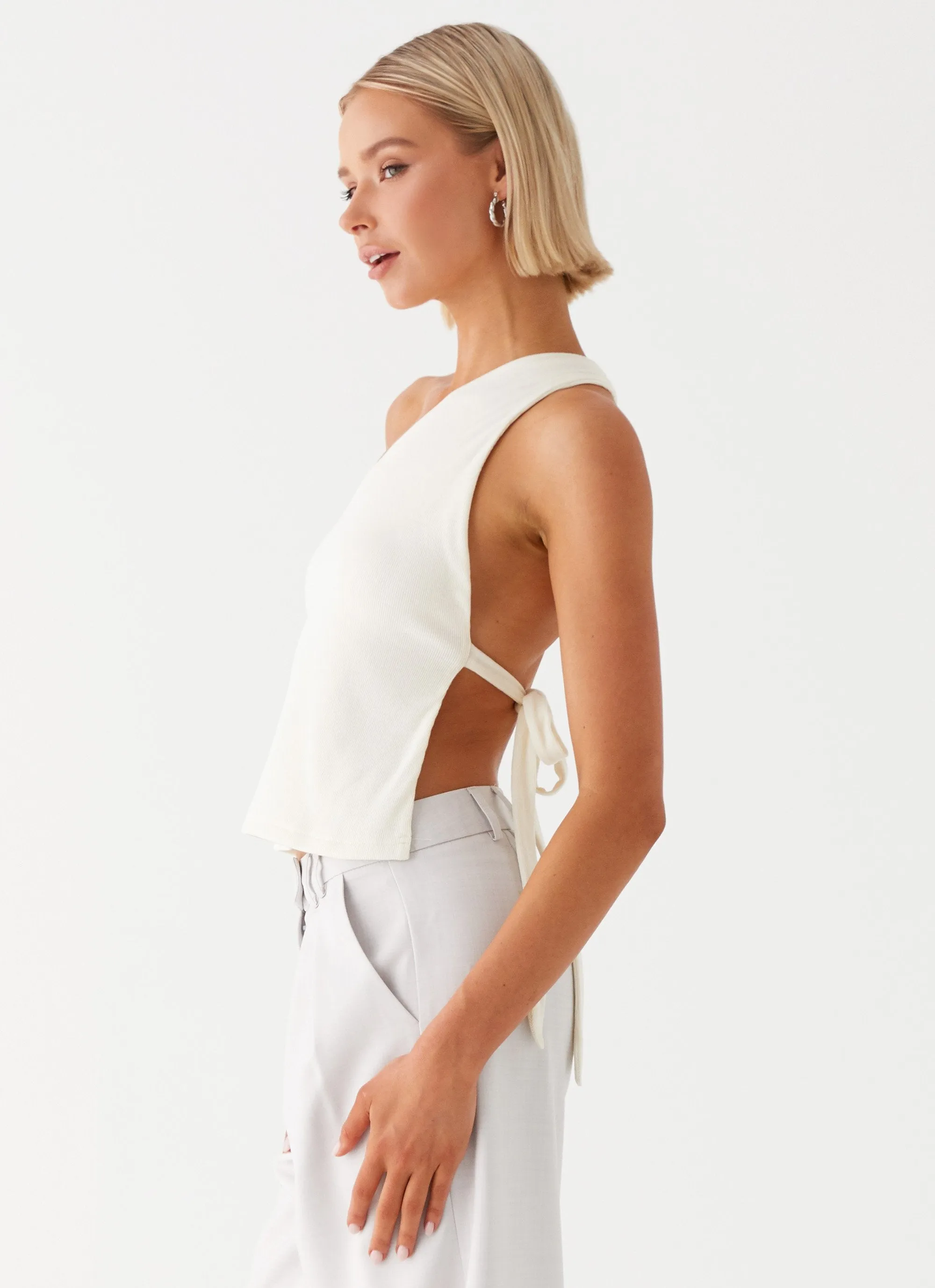 Safiya One Shoulder Top - White UV Protective Coating