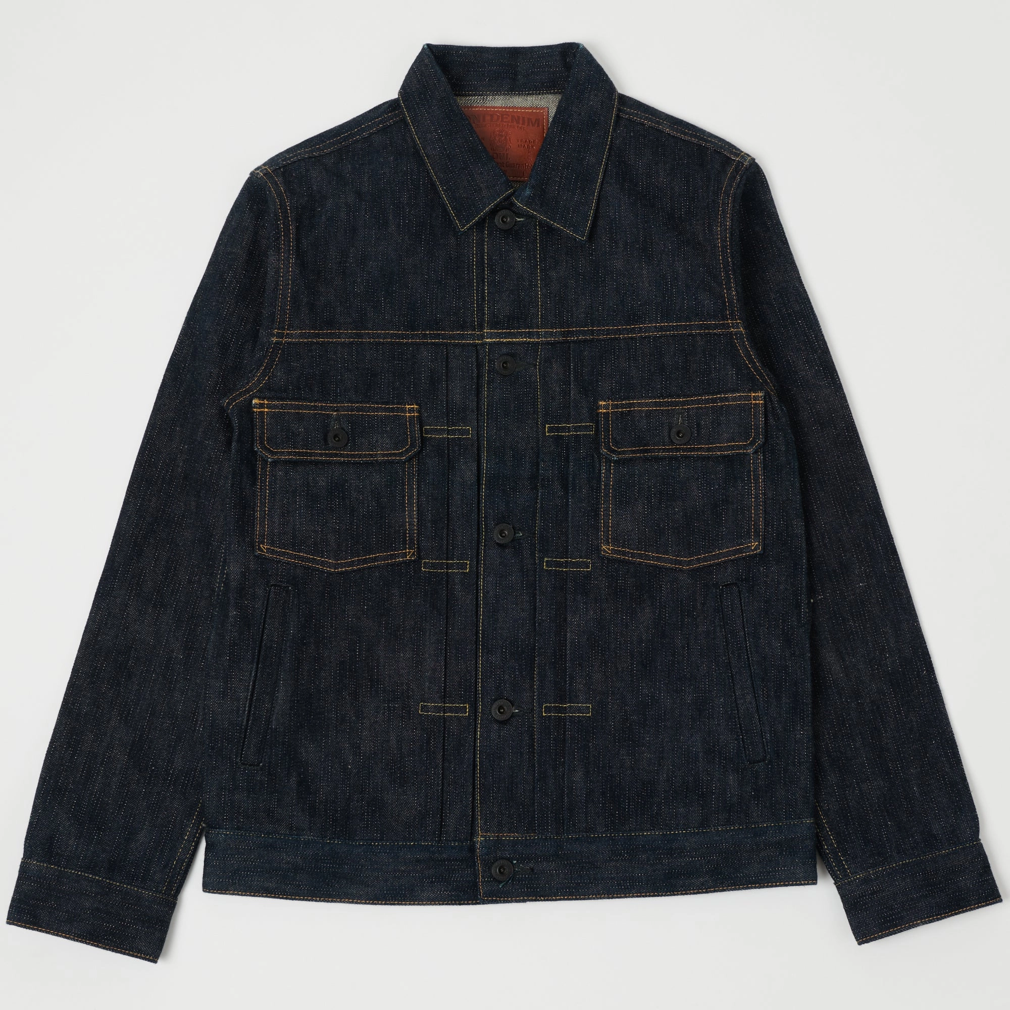 ONI Denim 02516P-GCKHN Green Cast Kihannen Type II Denim Jacket Zip Pockets Abrasion Resistant Shell