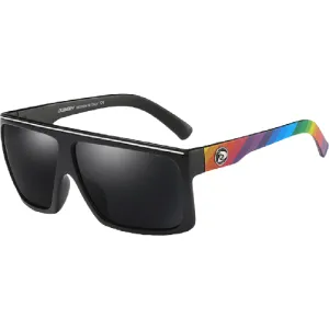 Dubery Polarized Sunglasses 100% Uv Protection Black & Rainbow / Black D818 C7