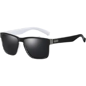 Dubery Polarized Sunglasses 100% UV Protection Black & White/Black D518 C8