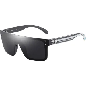 Dubery Polarized Sunglasses 100% UV Protection Black / Stripe Black D104 C10