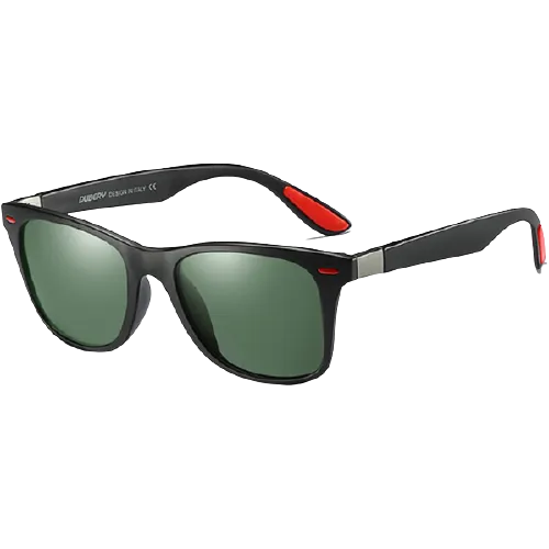 Dubery Polarized Sunglasses 100% UV Protection Black/Green D4195 C7