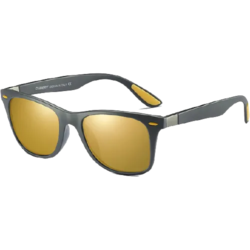 Dubery Polarized Sunglasses 100% UV Protection Gray/Gold D4195 C4