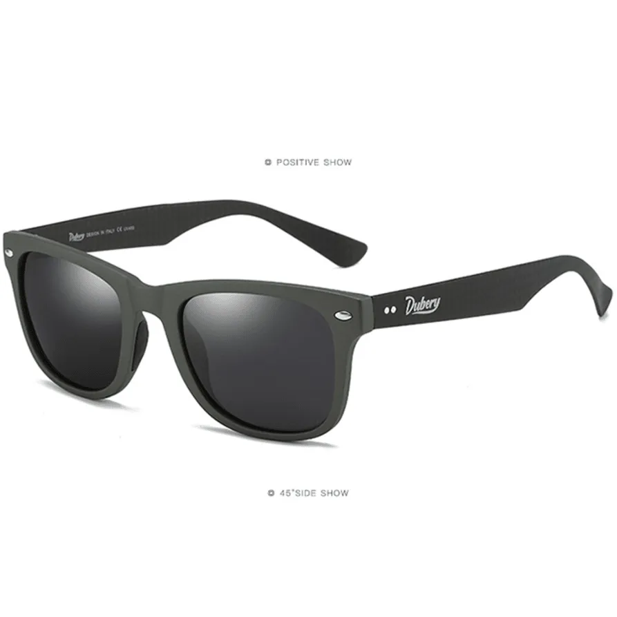Dubery Polarized Sunglasses 100% UV Protection Sand Gray / Black D755 C6