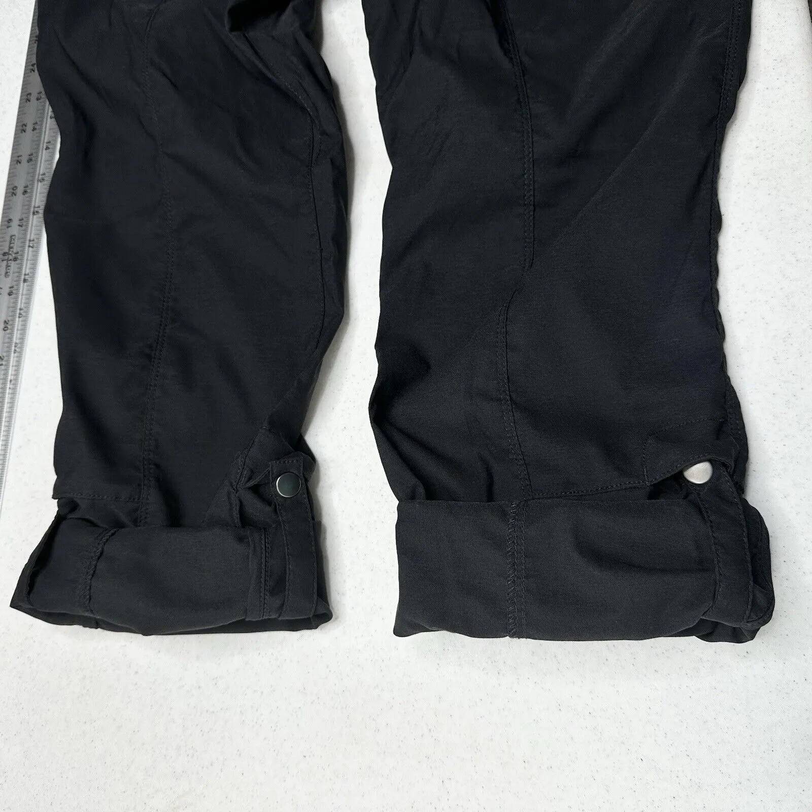 Duluth Trading Pants 14x29 Dry On The Fly Convertible Black Hiking Roll Up EUC
