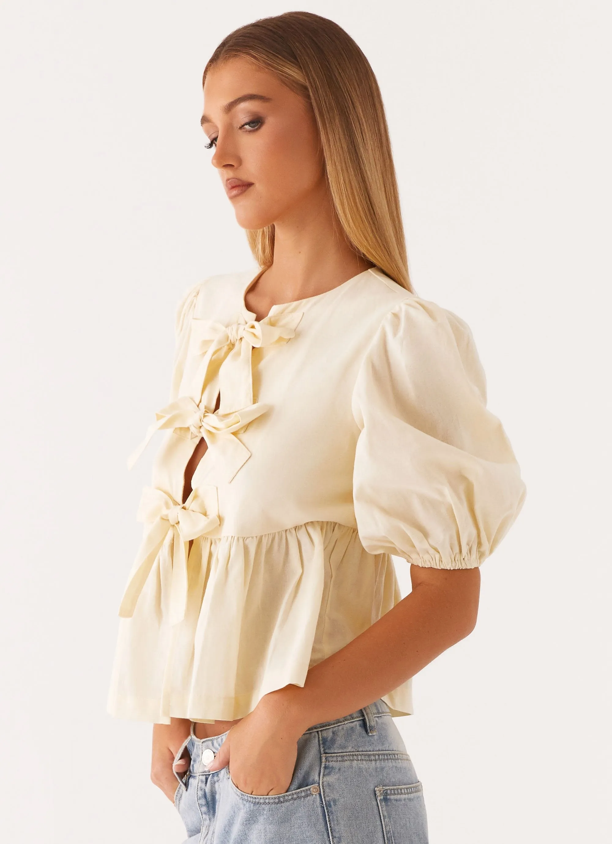 Breathable back panel Western Wind Tie Top - Yellow