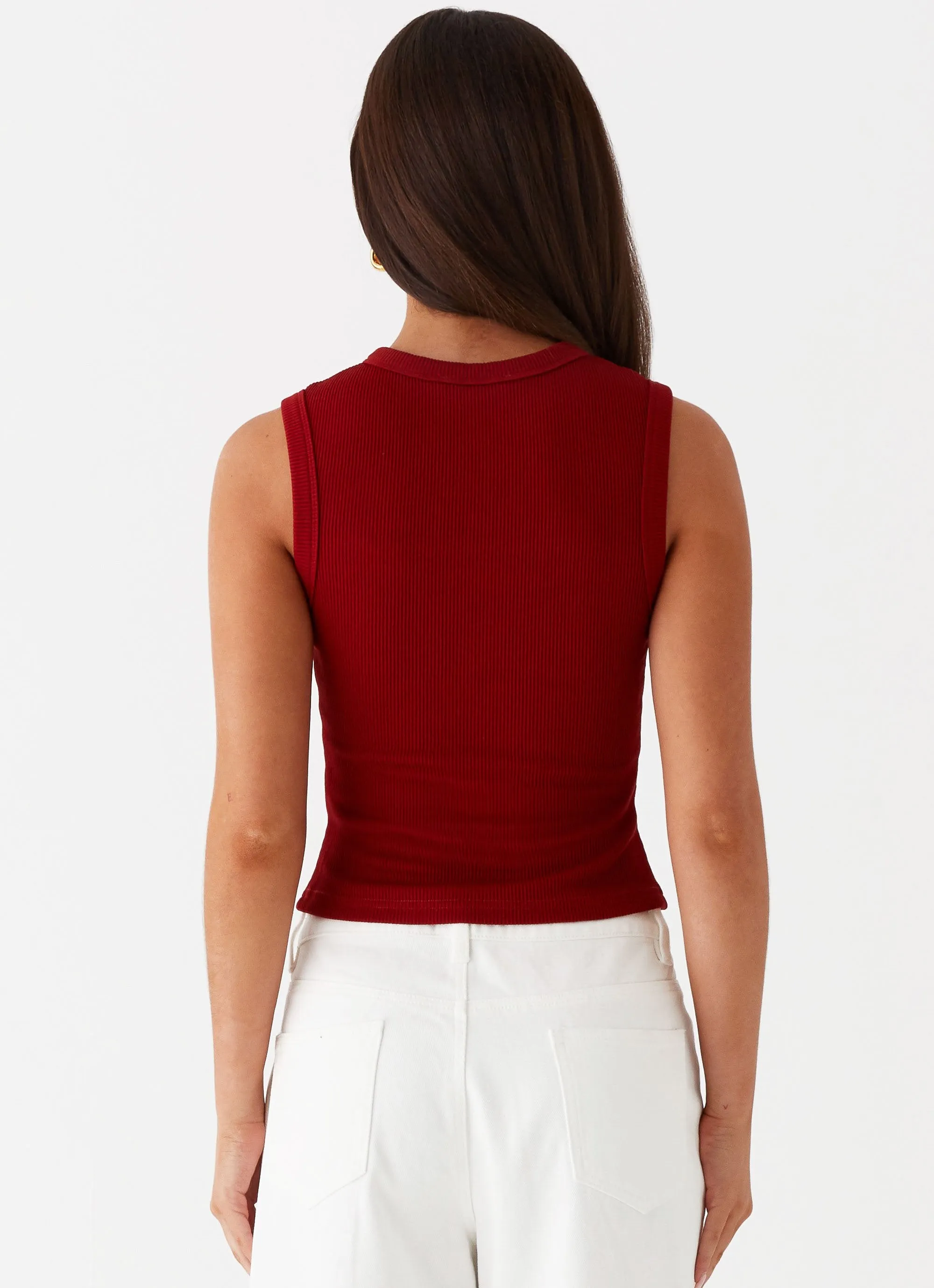 Blair Buttoned Tank Top - Ribbed Knit OdorResistant Treatment