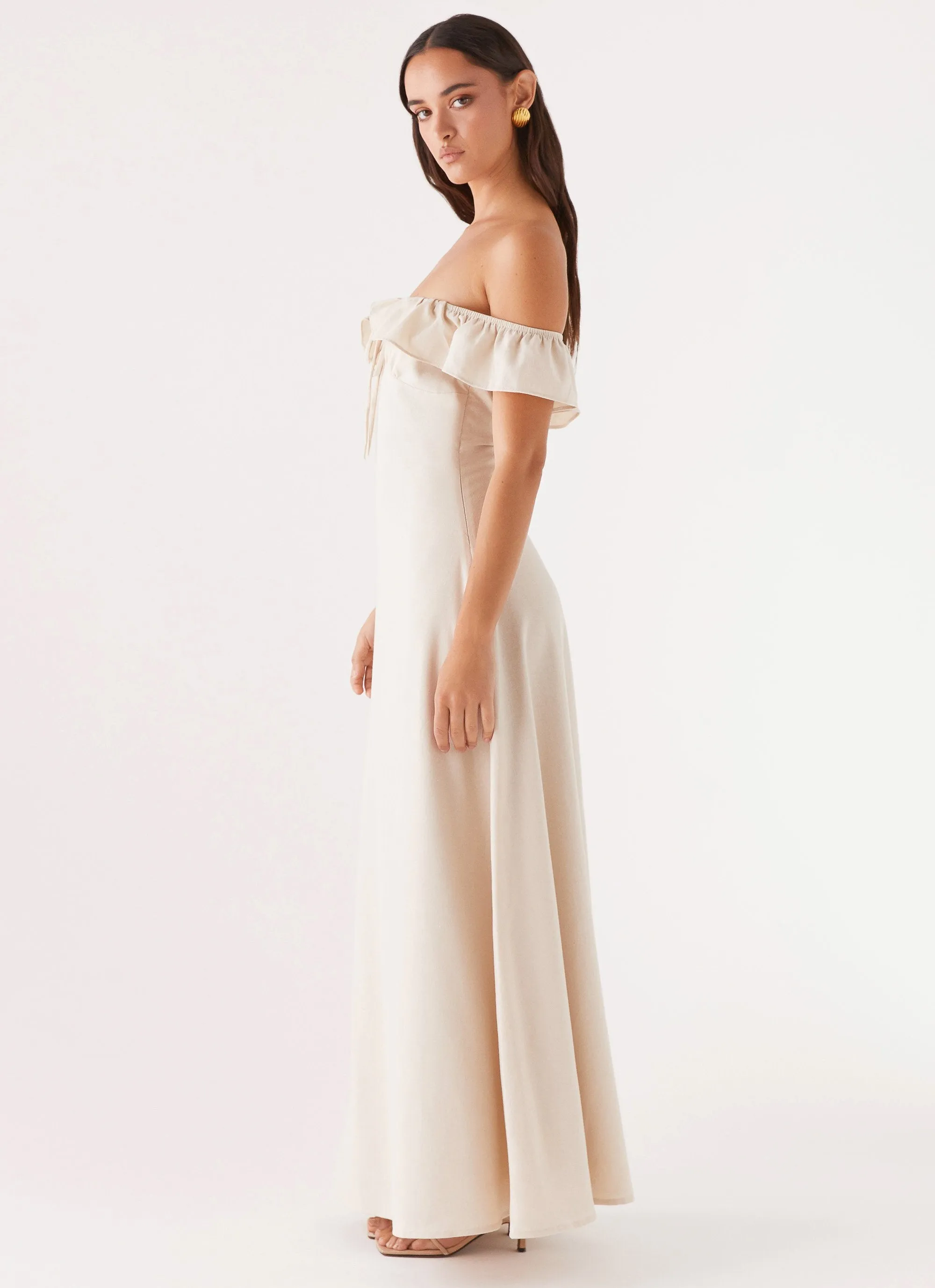 Amarosa Linen Maxi Dress - Natural Non Iron