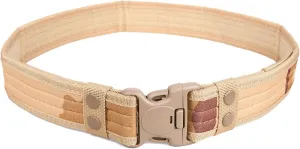Durable Tactical Belt in Multiple Colors Black/Green/Camo/Khaki/Dessert for Hunting, Climbing, Hiking, Camping, Cycling