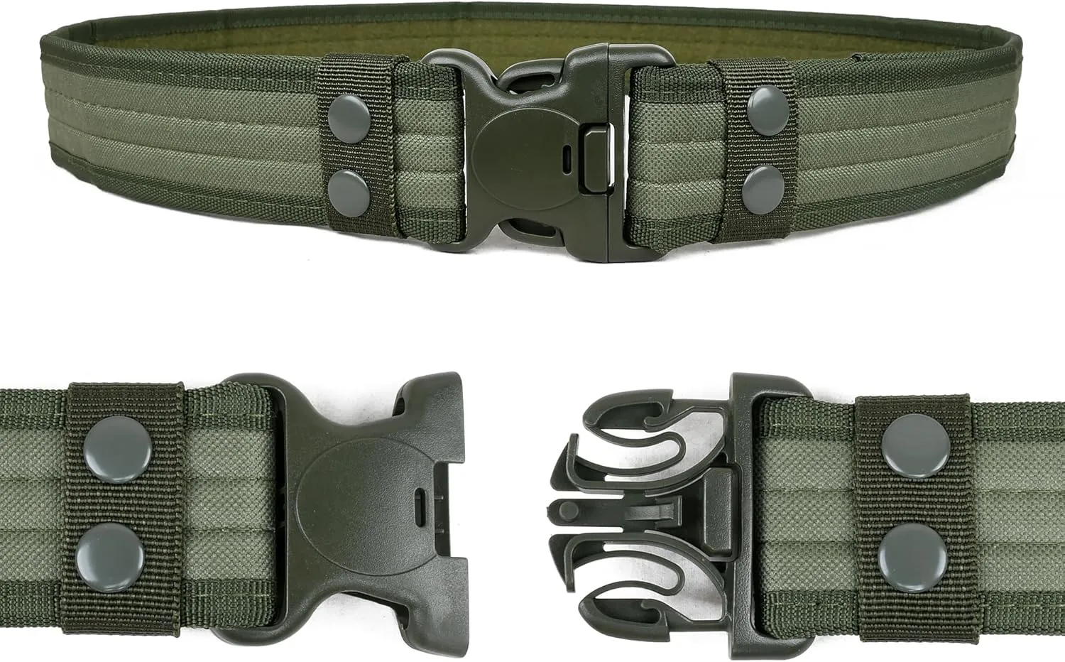 Durable Tactical Belt in Multiple Colors Black/Green/Camo/Khaki/Dessert for Hunting, Climbing, Hiking, Camping, Cycling
