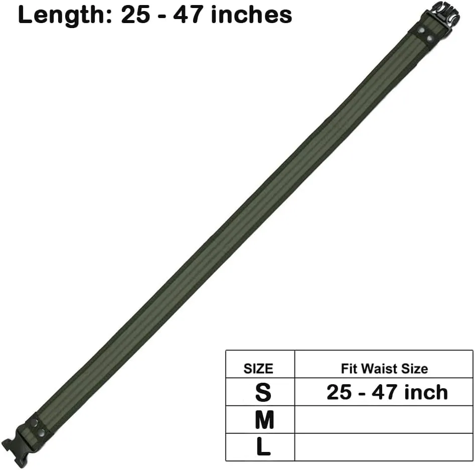 Durable Tactical Belt in Multiple Colors Black/Green/Camo/Khaki/Dessert for Hunting, Climbing, Hiking, Camping, Cycling