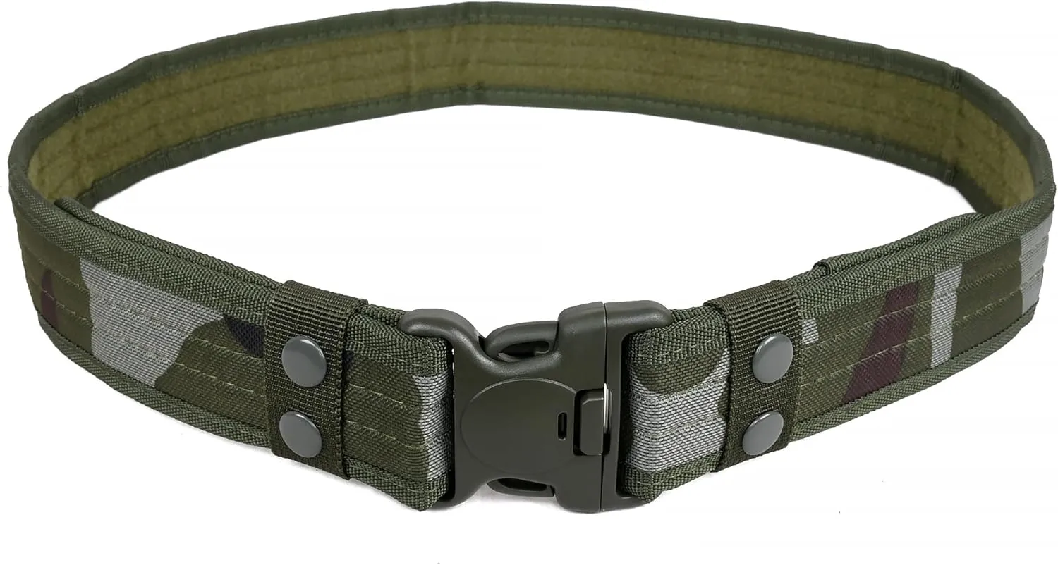 Durable Tactical Belt in Multiple Colors Black/Green/Camo/Khaki/Dessert for Hunting, Climbing, Hiking, Camping, Cycling