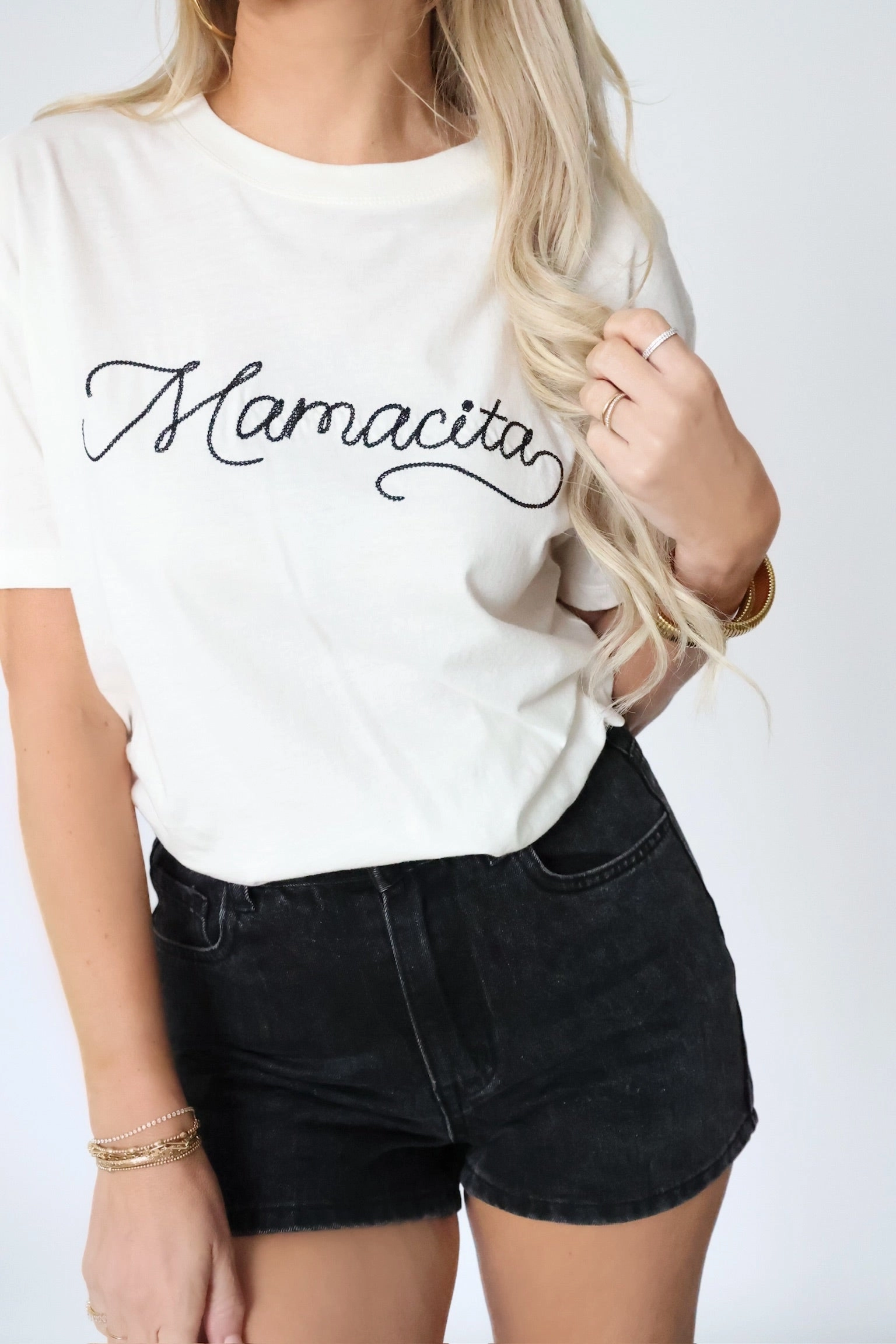 Charli Denim Shorts V-neck Blouse