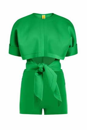 Kimiko Hot Short Set ReflectiveTrim Stretchable Fabric