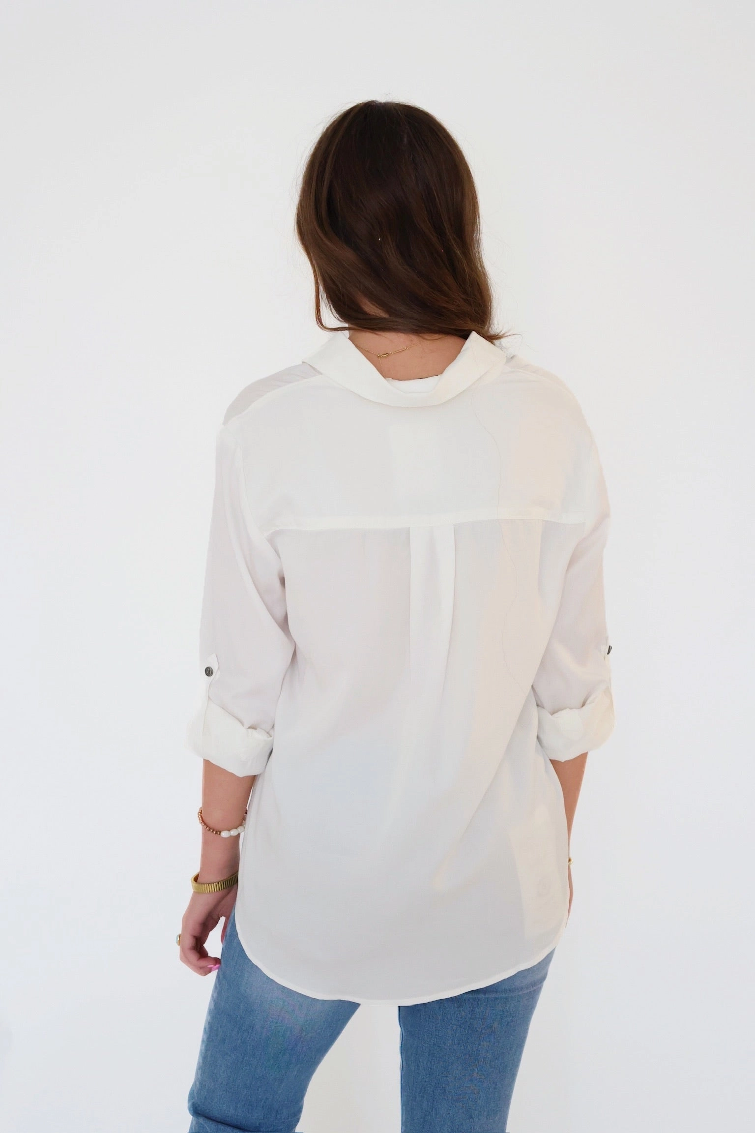 Snag Proof Weave Elise Tencel Top- Off White