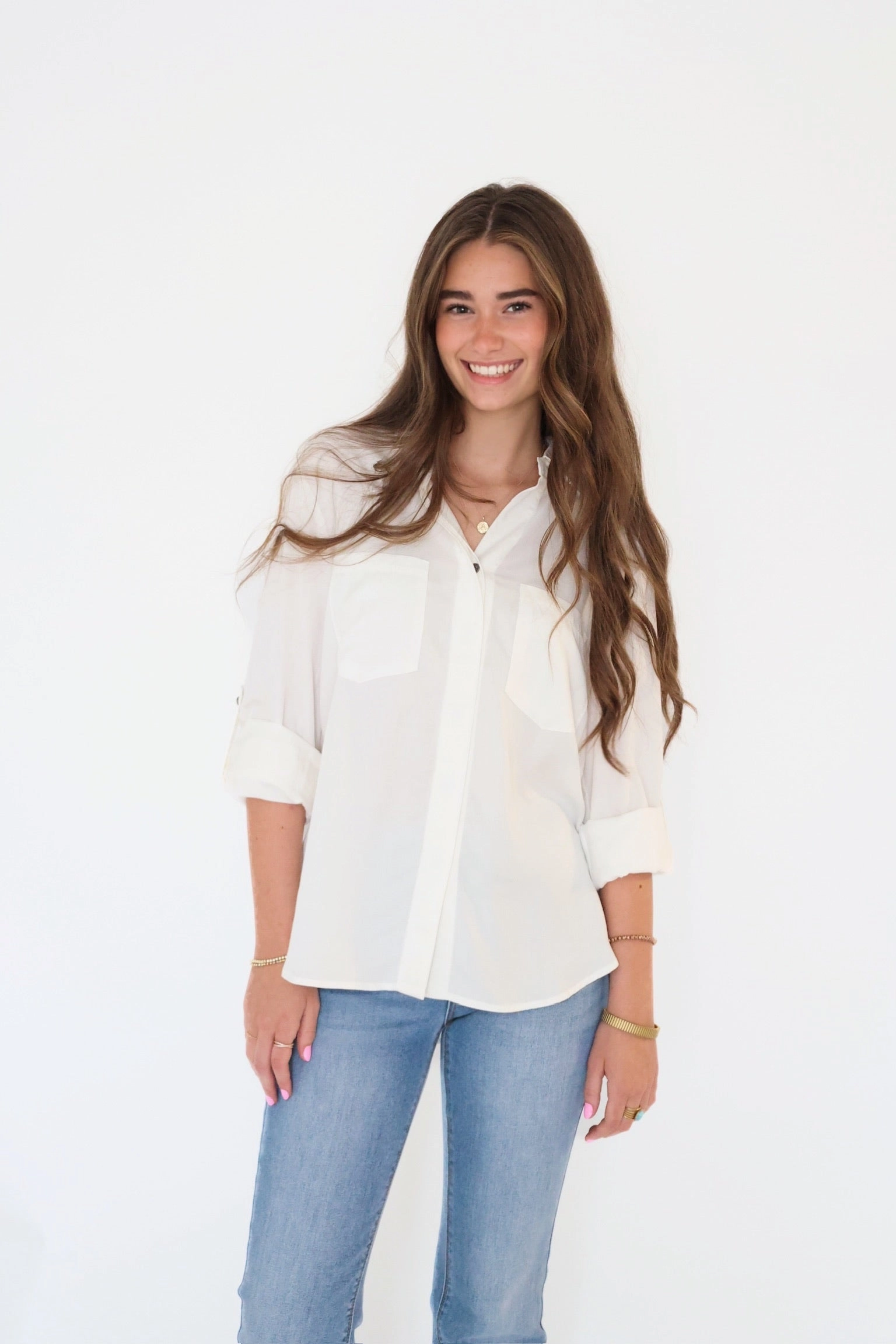 Minimalist Design Elise Tencel Top- Off White