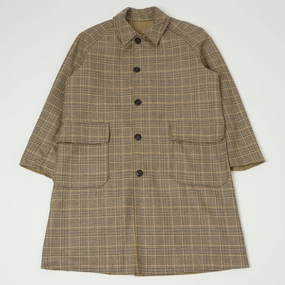 East Harbour Surplus 'Benson' Reversible Trench Coat - Tan/Check Glow In Dark Trims Waterproof Material
