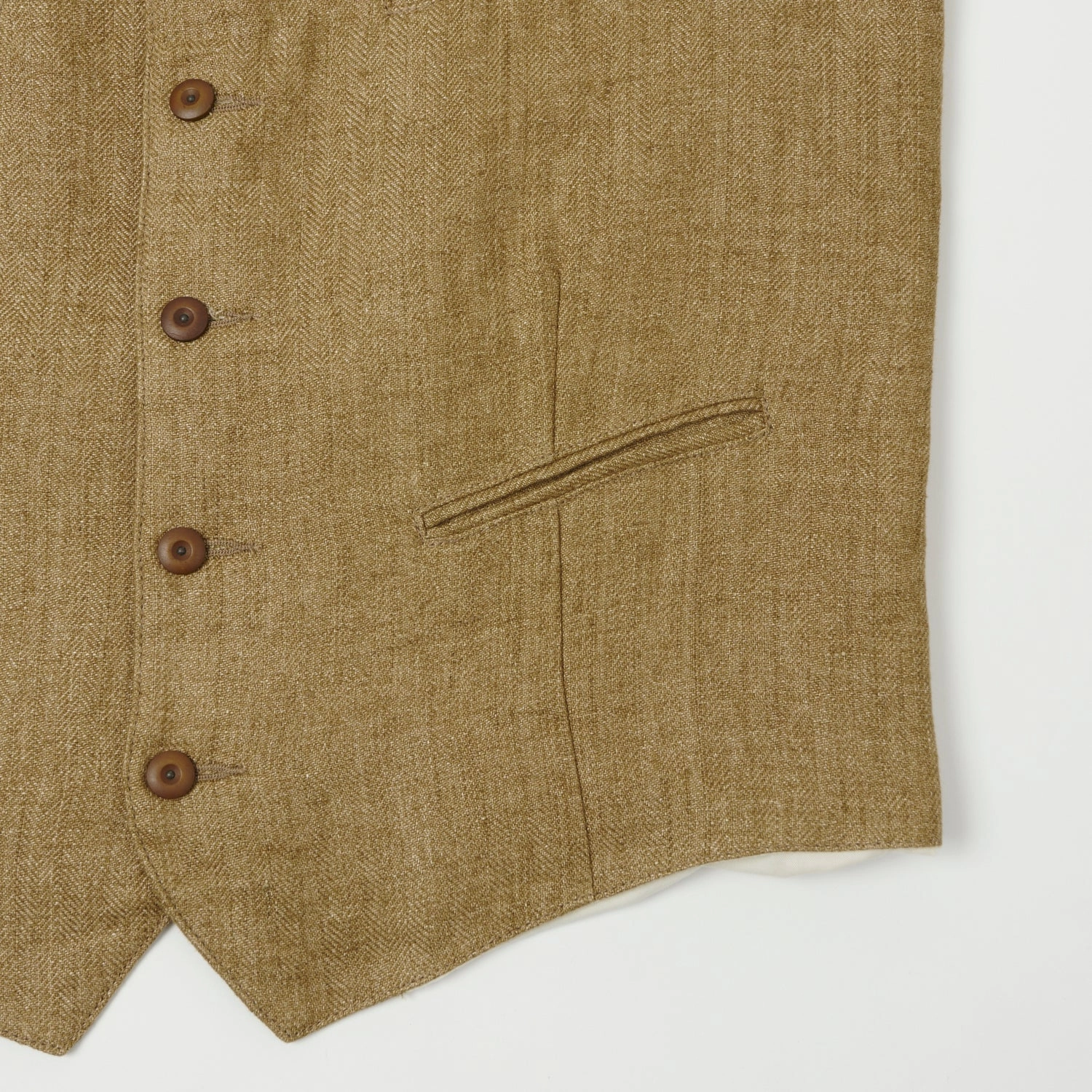 Sleek Utility Water Repellent Finish East Harbour Surplus 'Smith'  Vest - Herringbone Brown/White