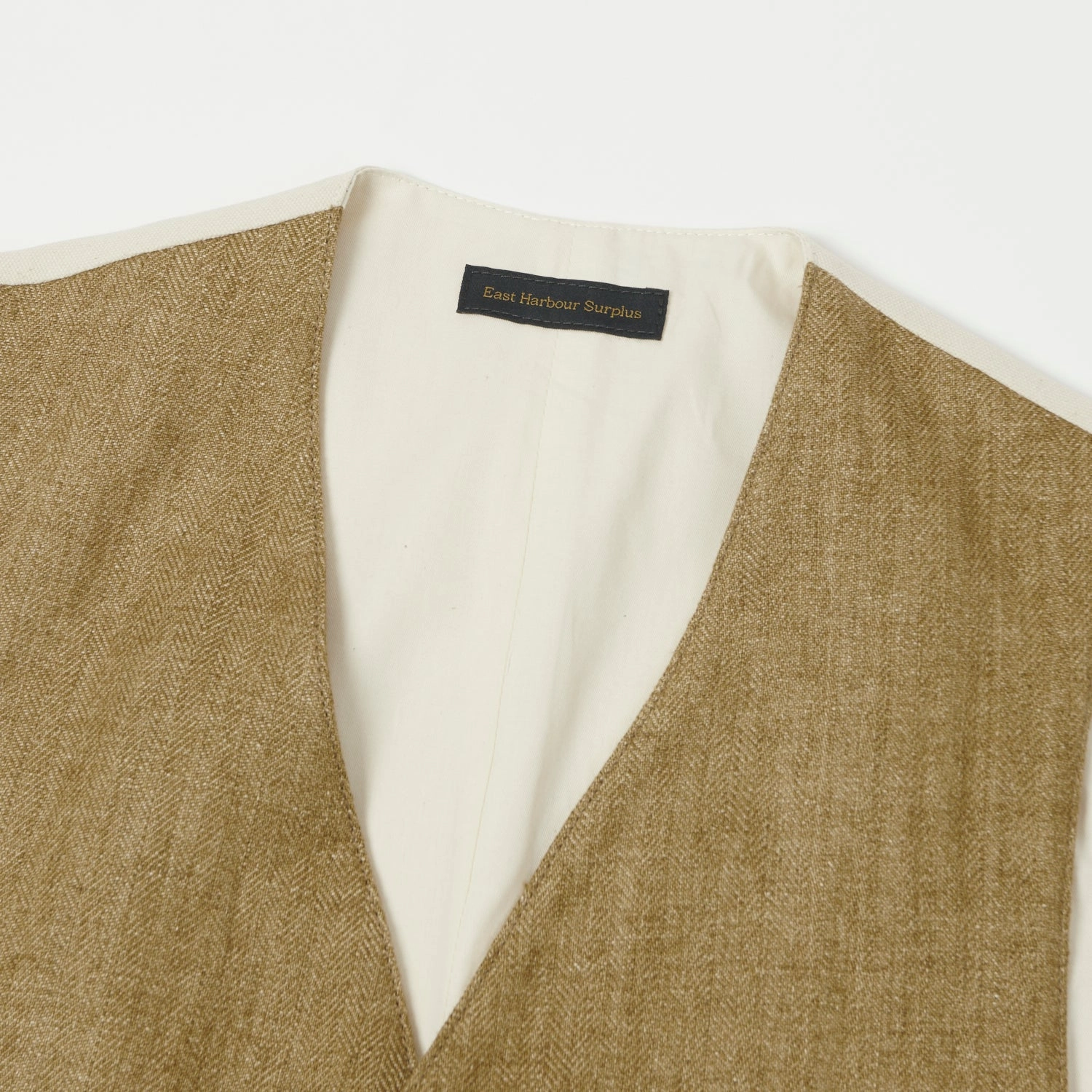 Modern Functional Design NonRestrictiveFit East Harbour Surplus 'Smith'  Vest - Herringbone Brown/White