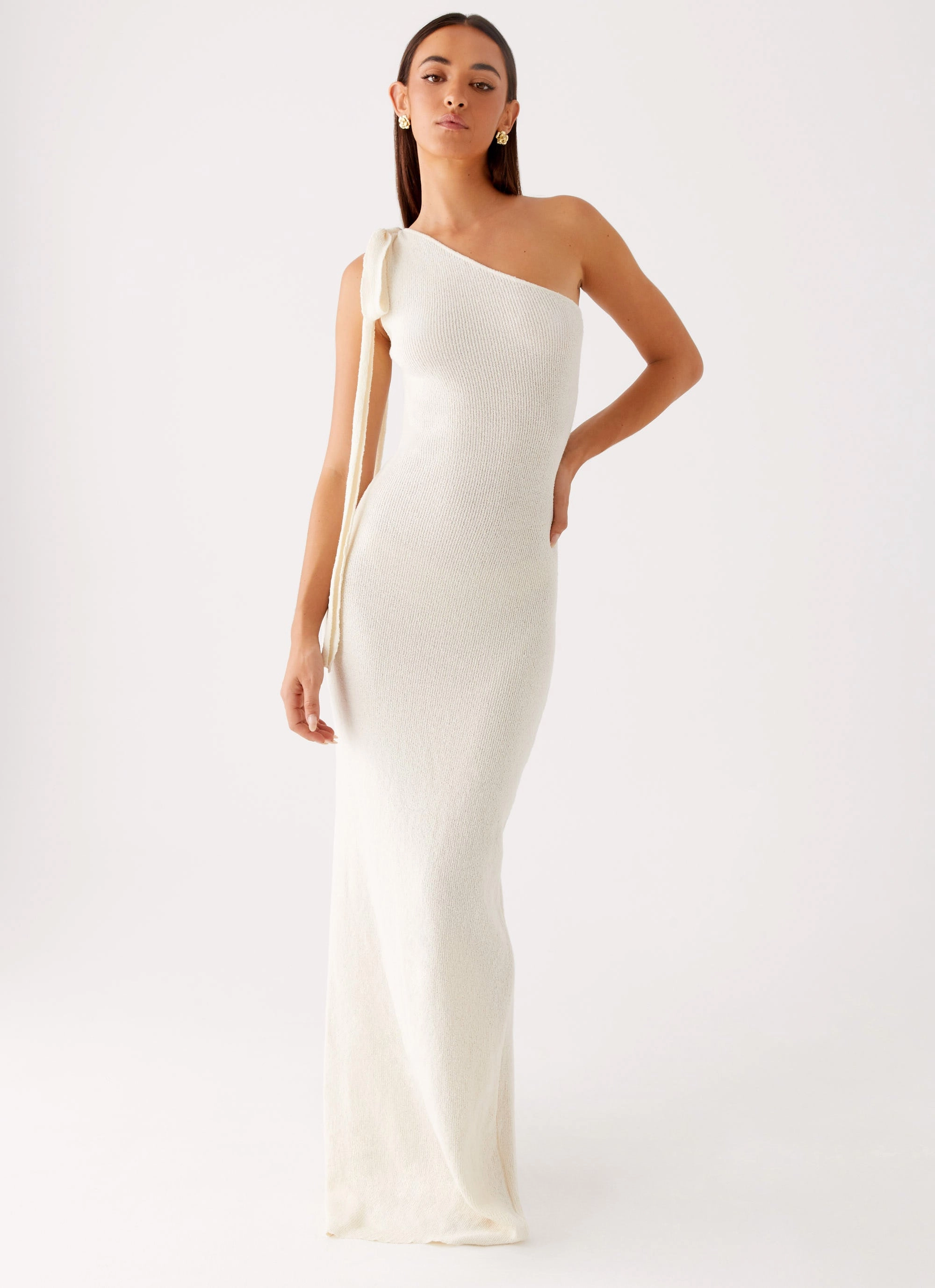 Air Beauty Chic Harmony Easton Knit Maxi Dress - White