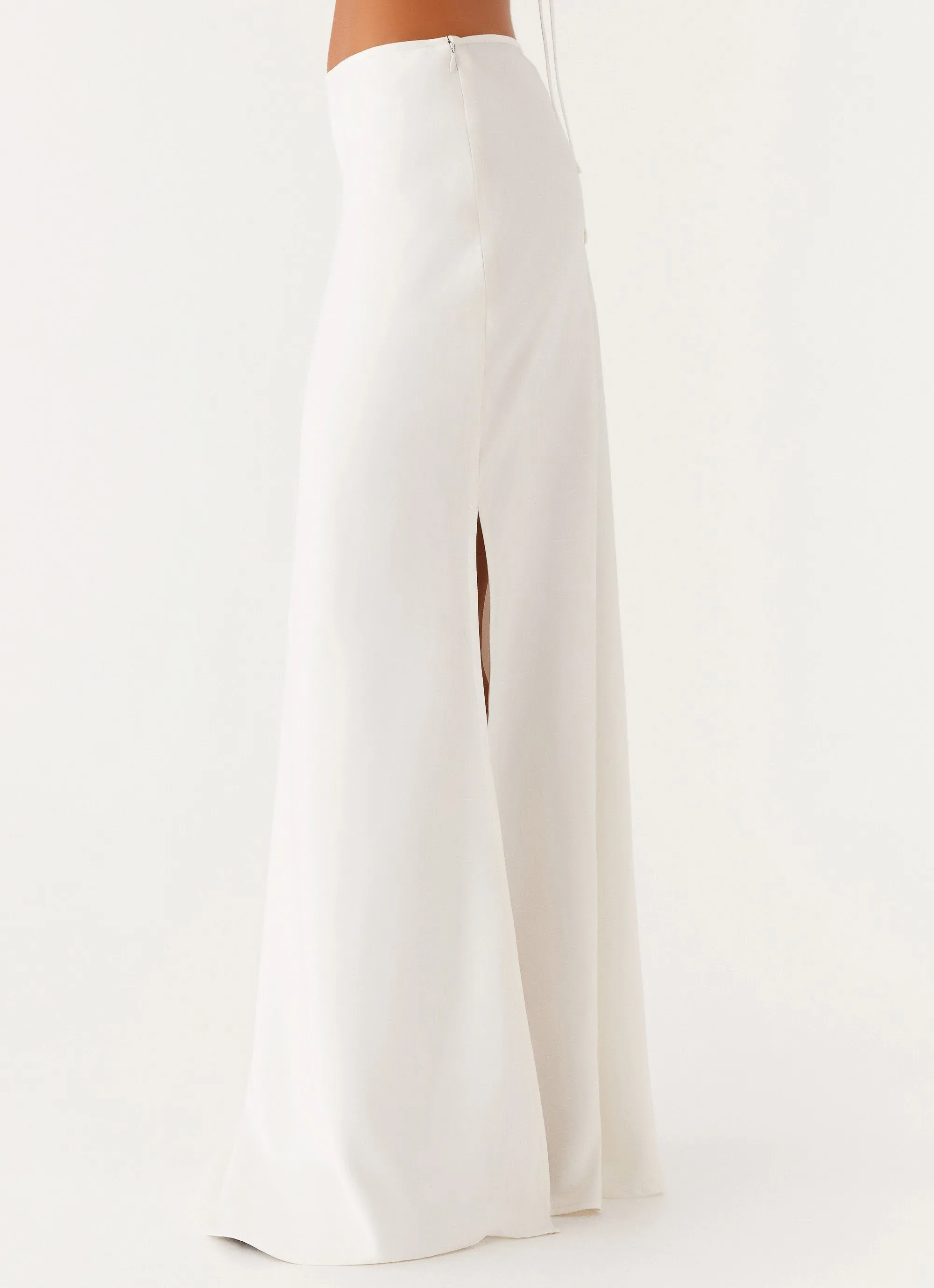 Mina Satin Maxi Skirt - White Street Attire