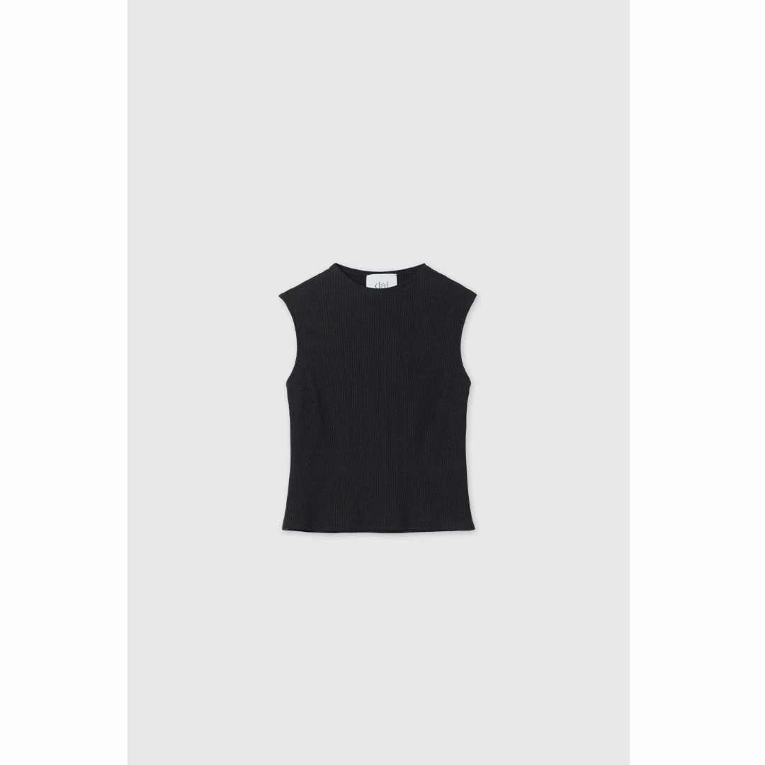 ElasticWaist DAL THE LABEL Modal Ribbed Knit Tank, Black