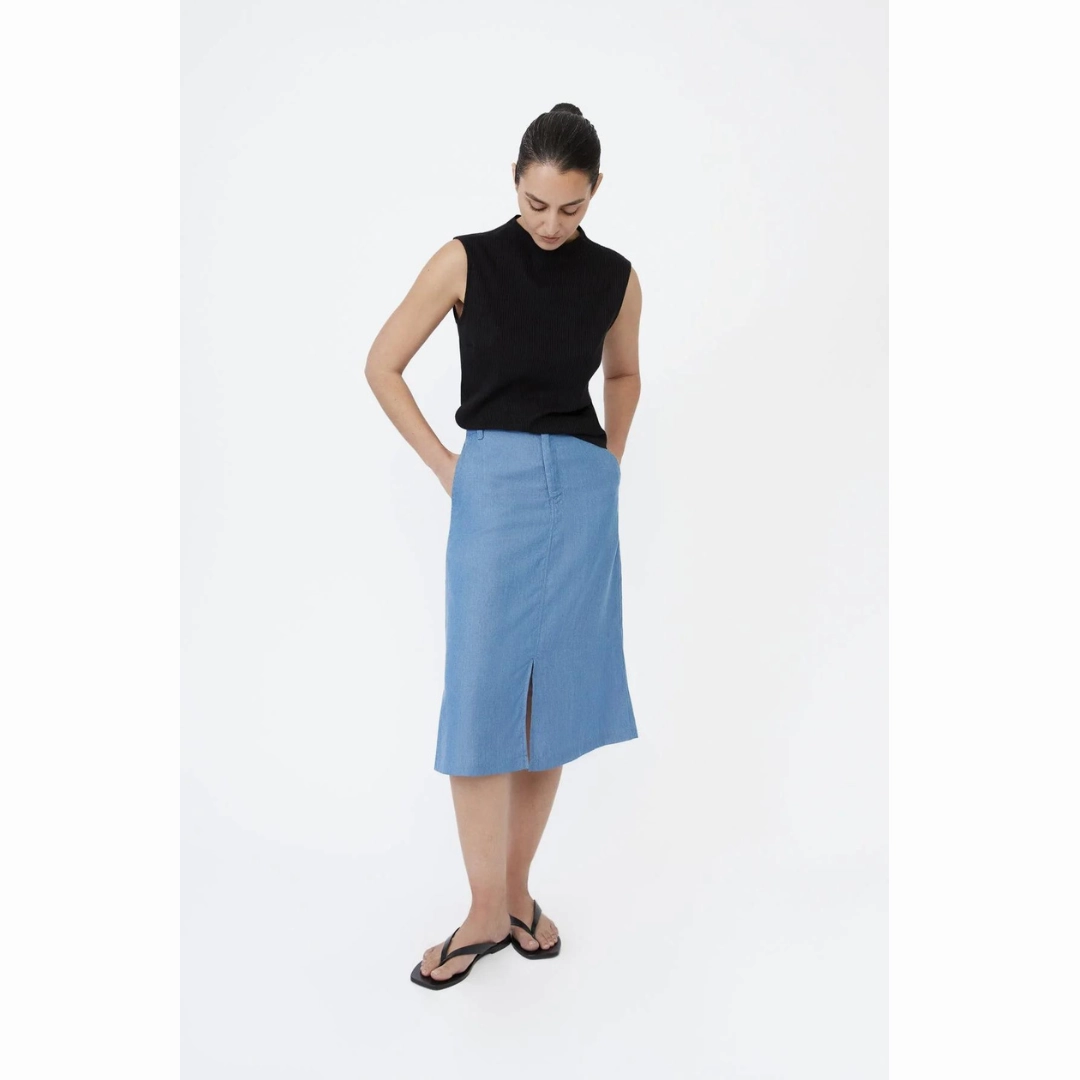 Utility pocket No Bunching DAL THE LABEL Modal Ribbed Knit Tank, Black