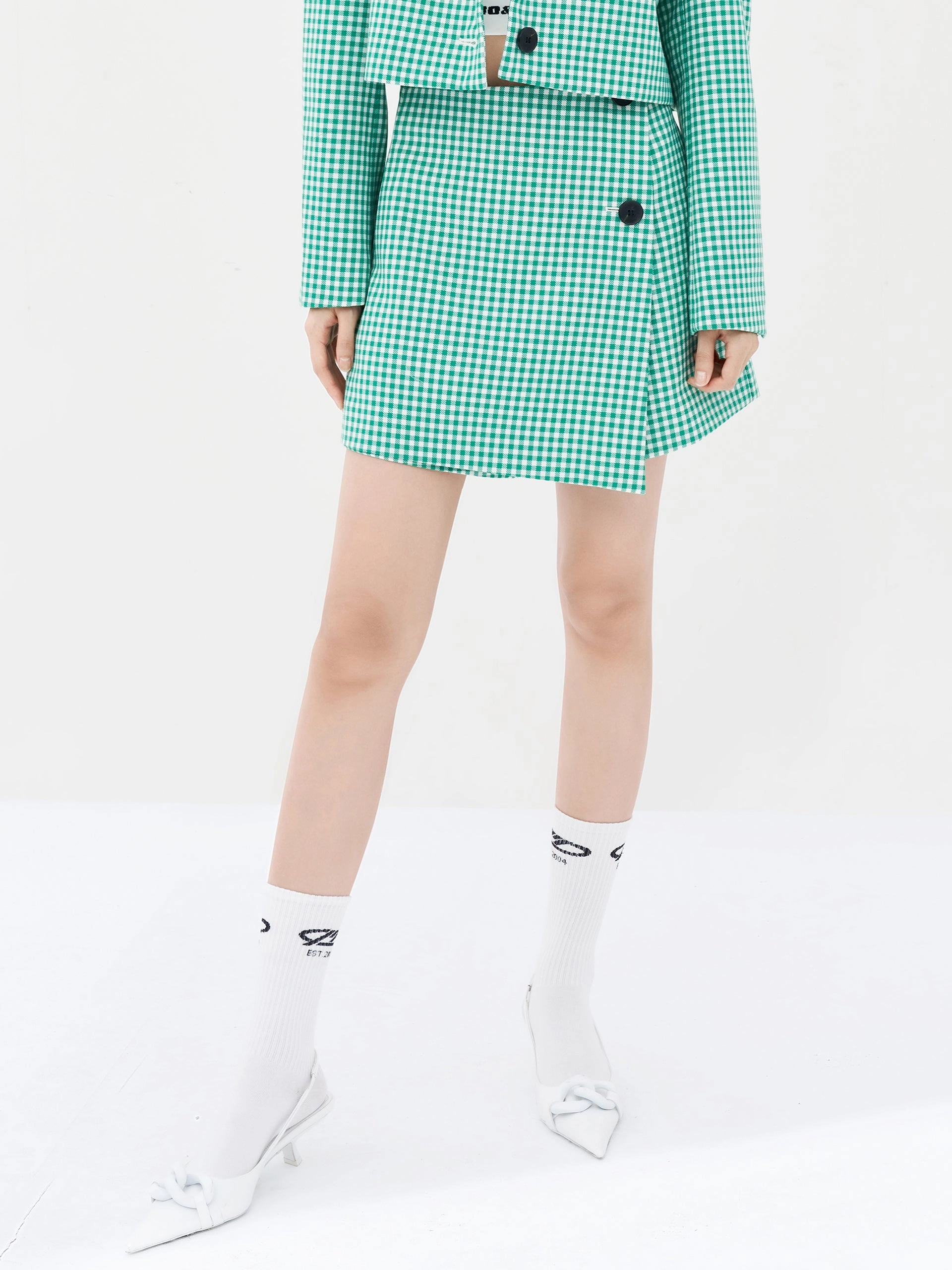 Wool Blend Plaid Shorts Comfortable Style