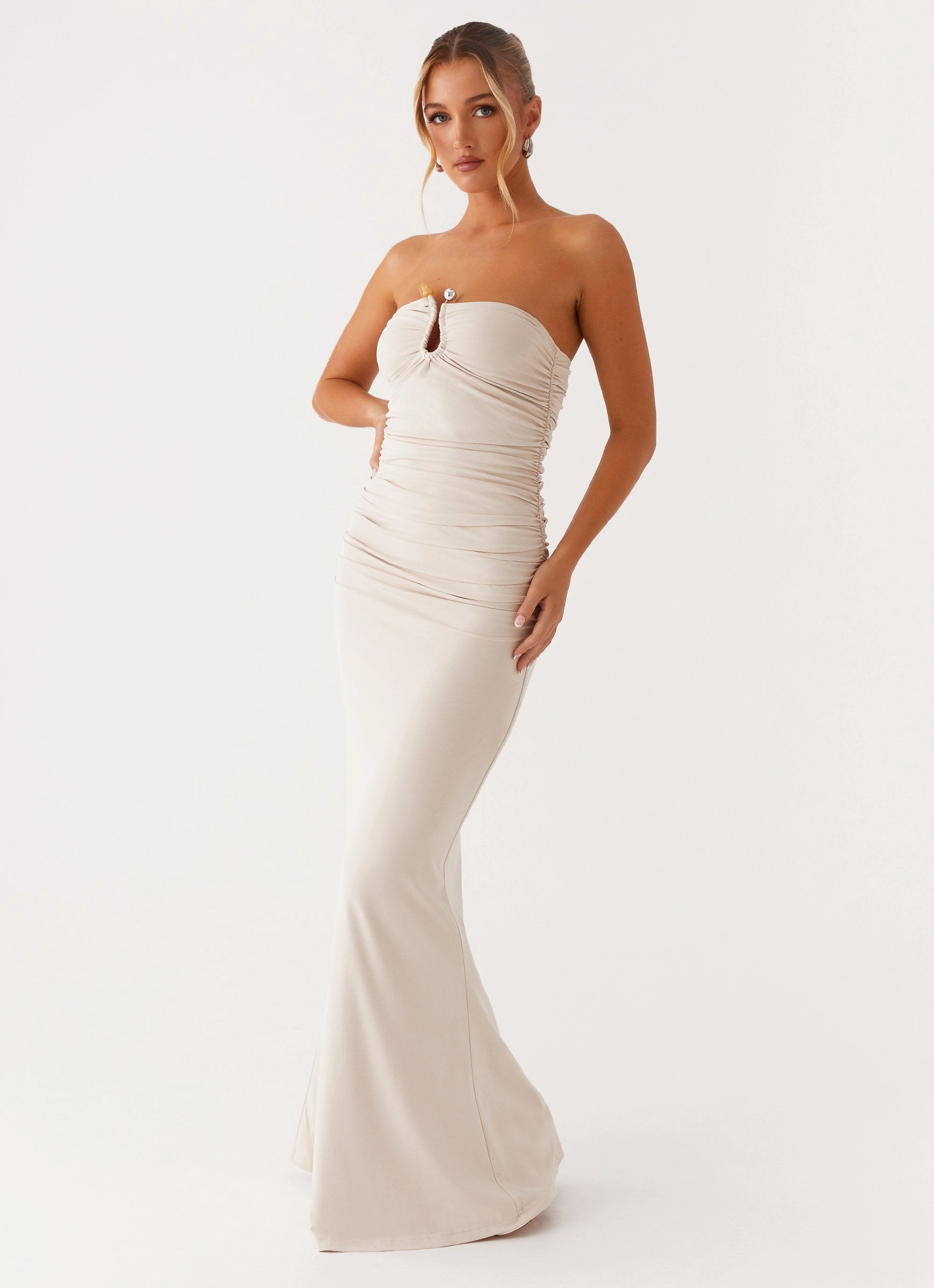 Soft Pleats Rudy Maxi Dress - Ivory