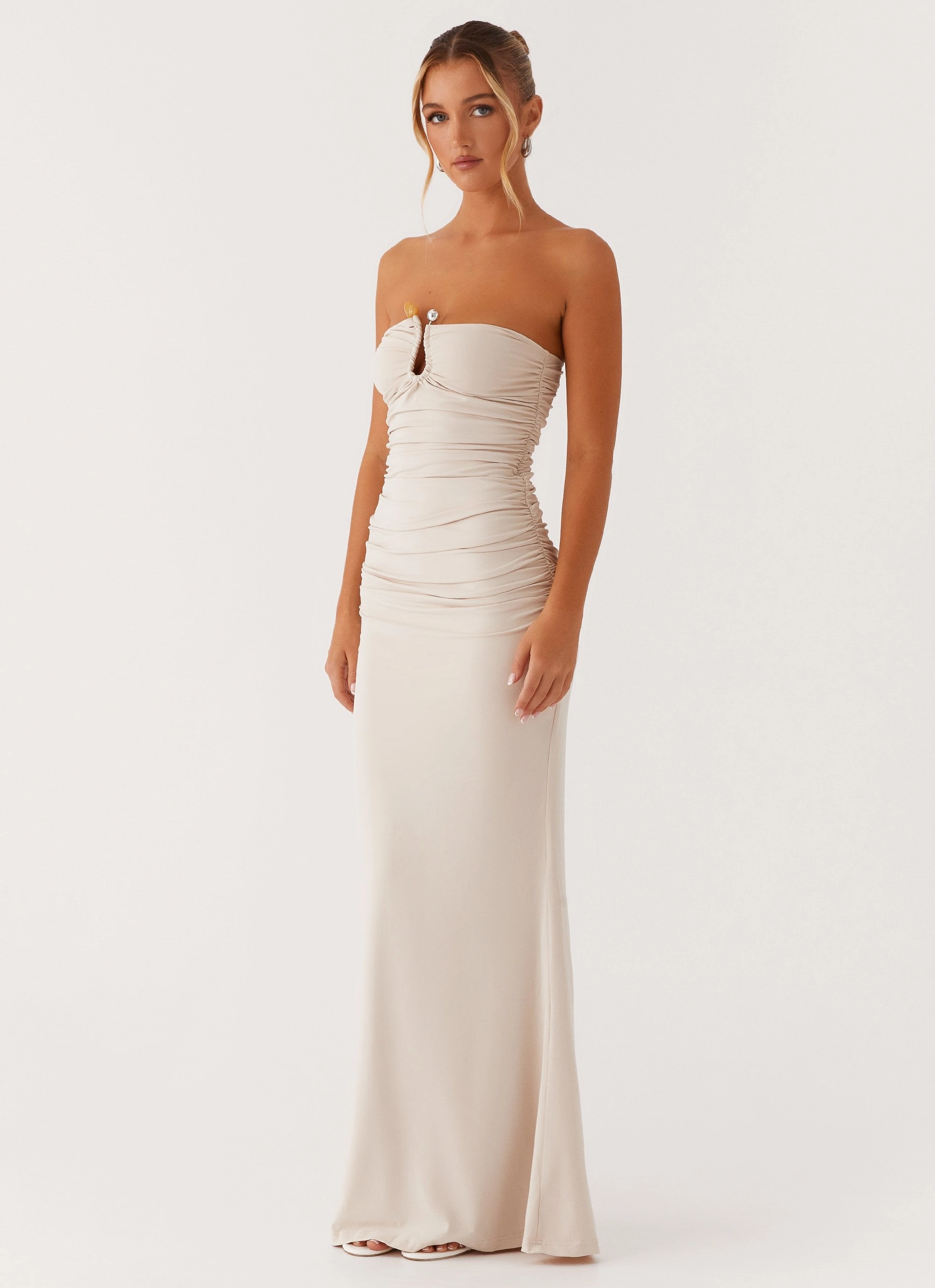 Rudy Maxi Dress - Ivory Winter-Season Rooftop-Event