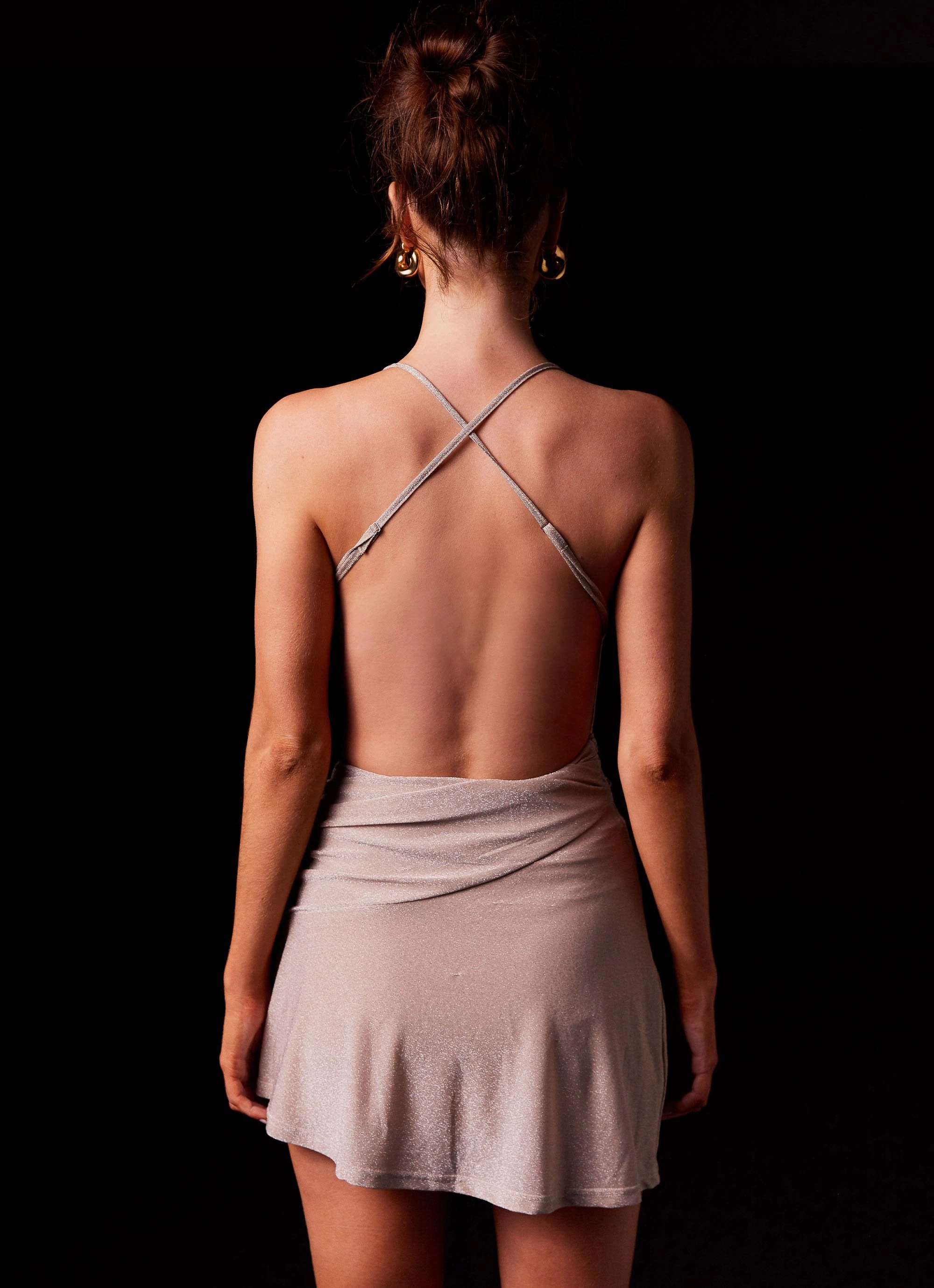 Eclipse Energy Mini Dress - Glitter Glow Wool-Blend Unlined Look