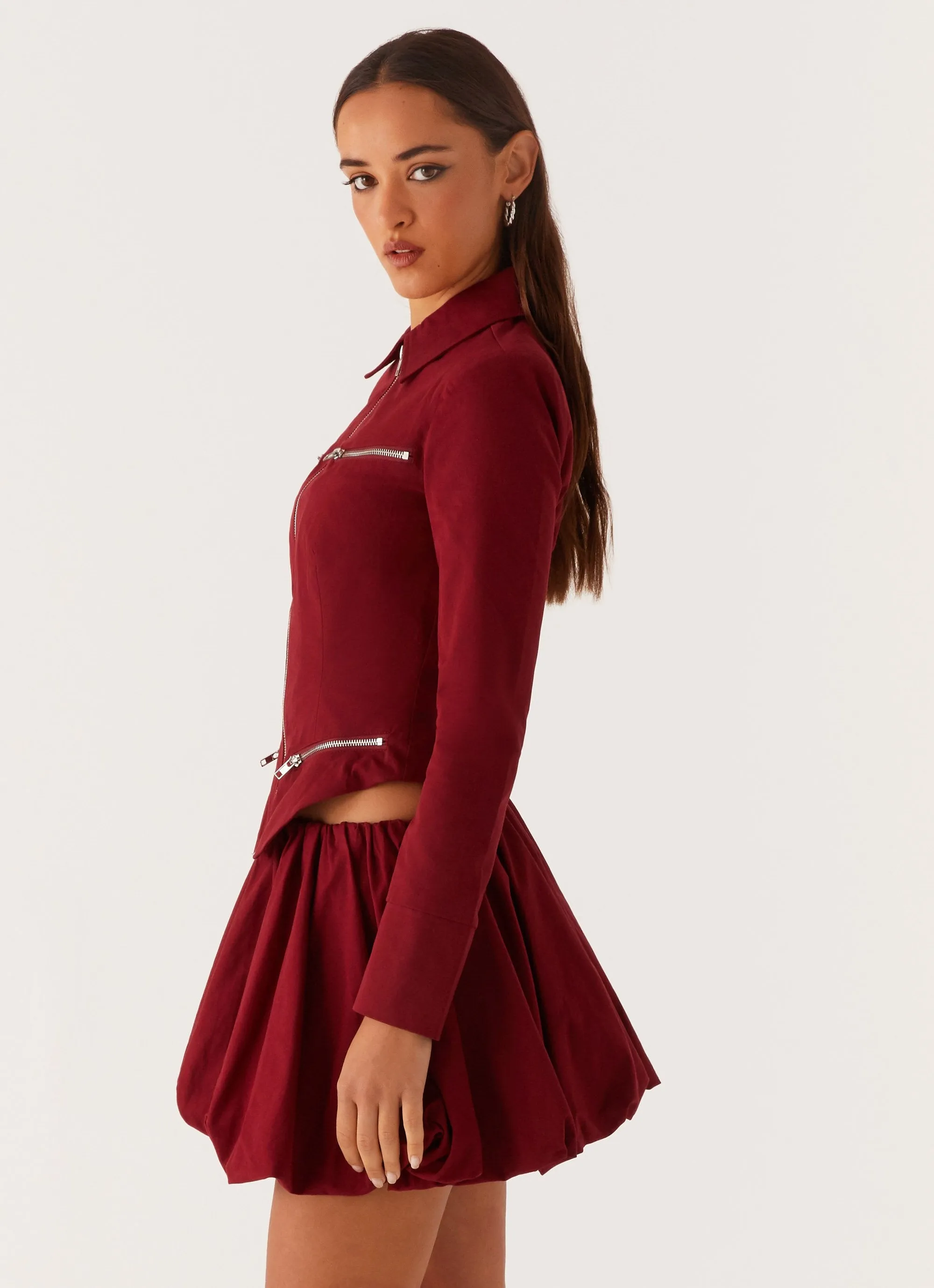 Vesper Bubble Mini Skirt - Mulberry Stretch Comfort