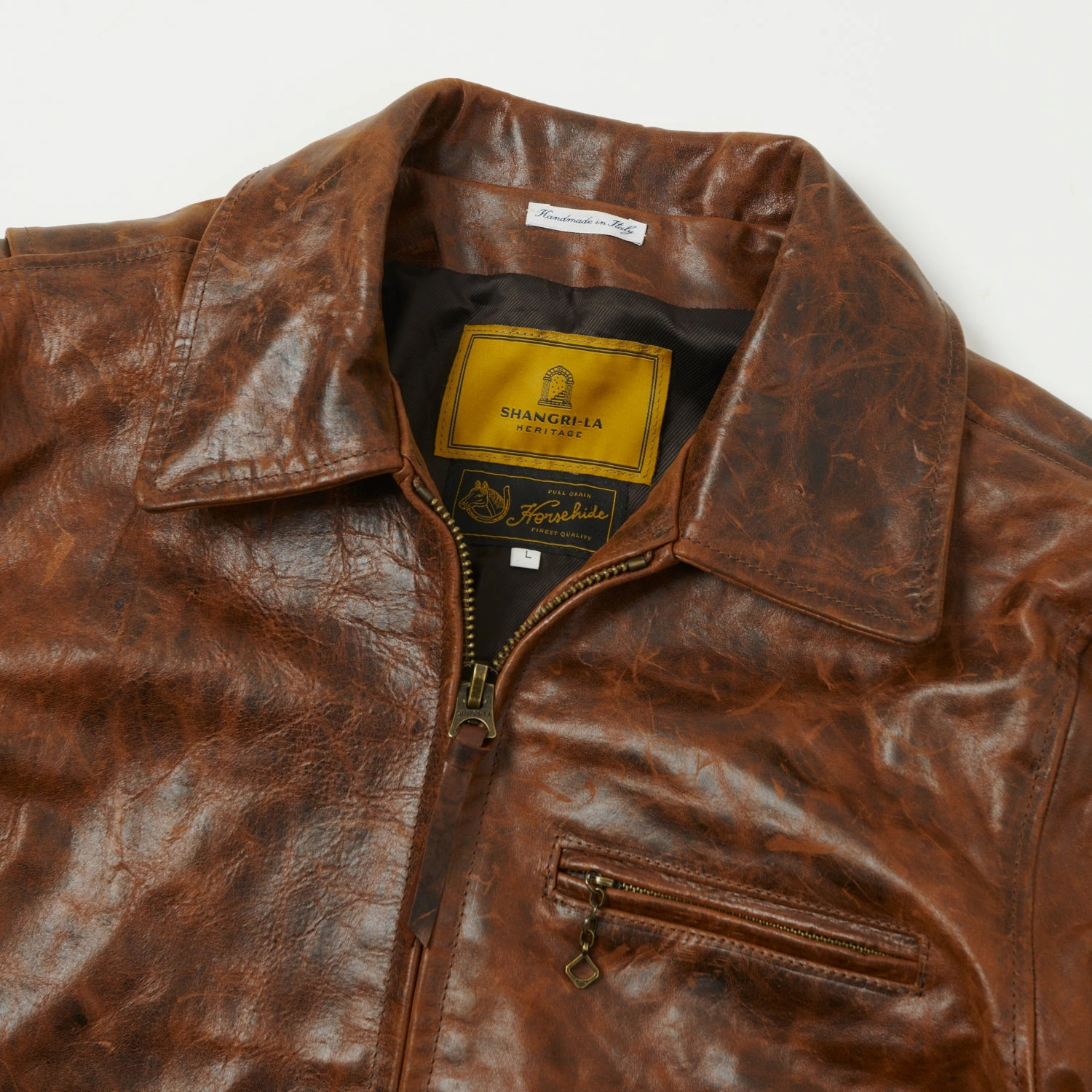 Shangri-La Heritage 'Varenne' Horsehide Leather Jacket - Whiskey All Weather Adaptability